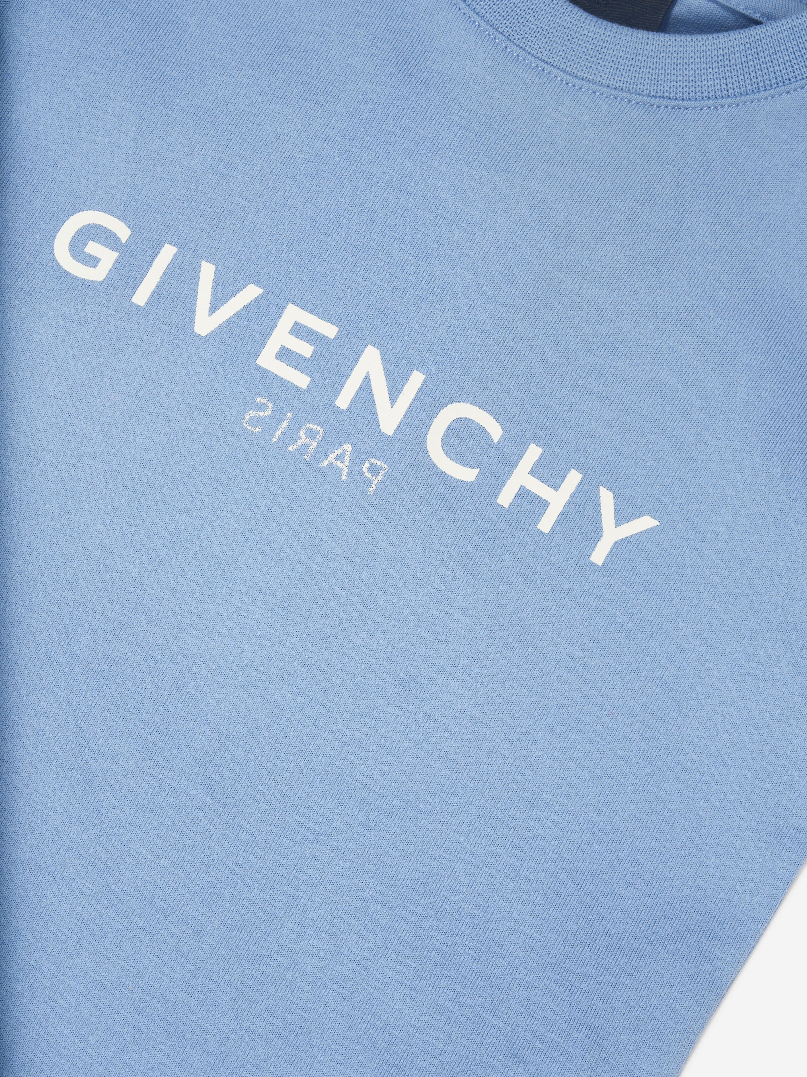 Givenchy Baby Boys Logo Print T-Shirt in Blue