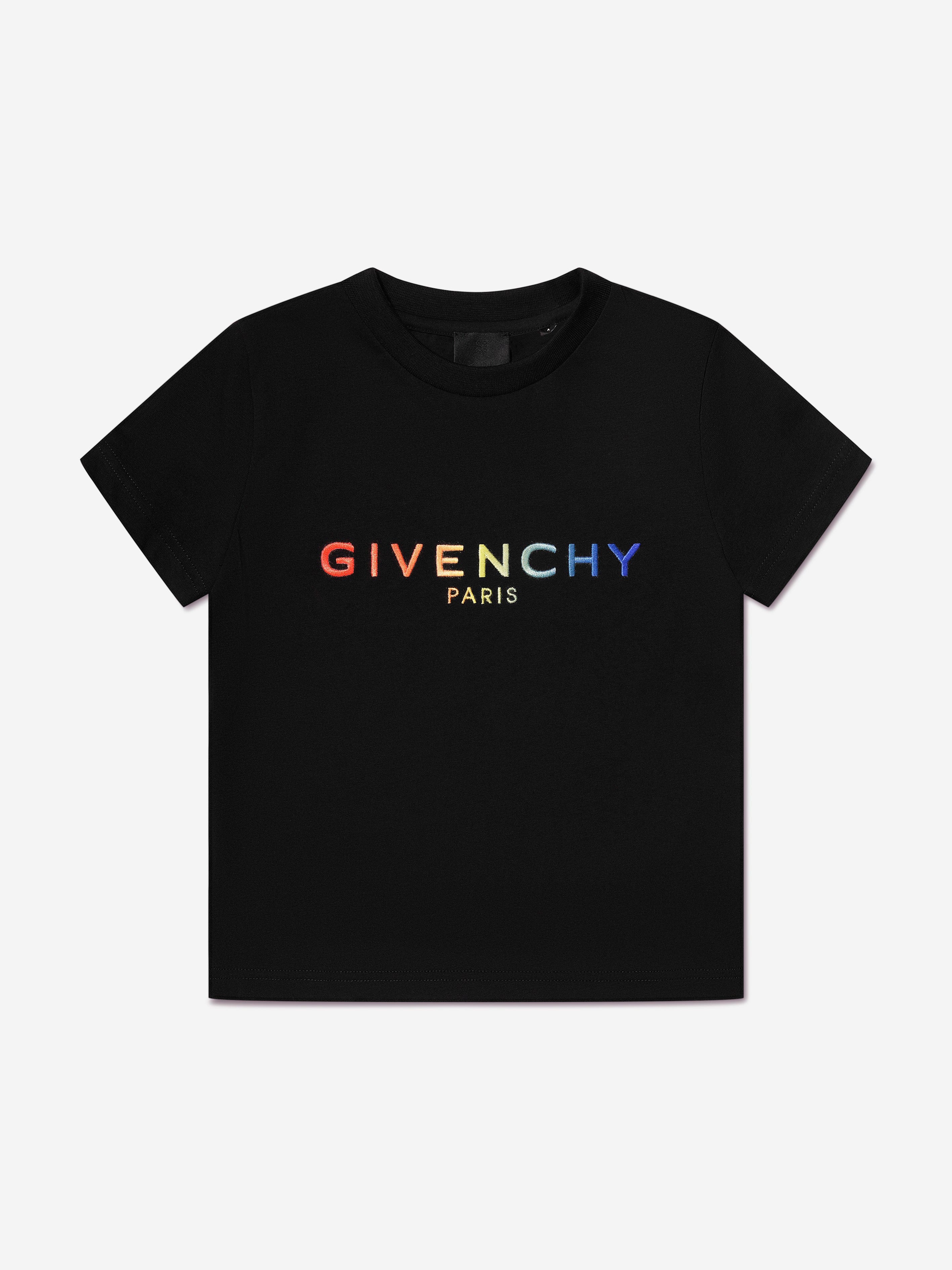 Givenchy Boys Embroidered Logo T-Shirt in Black