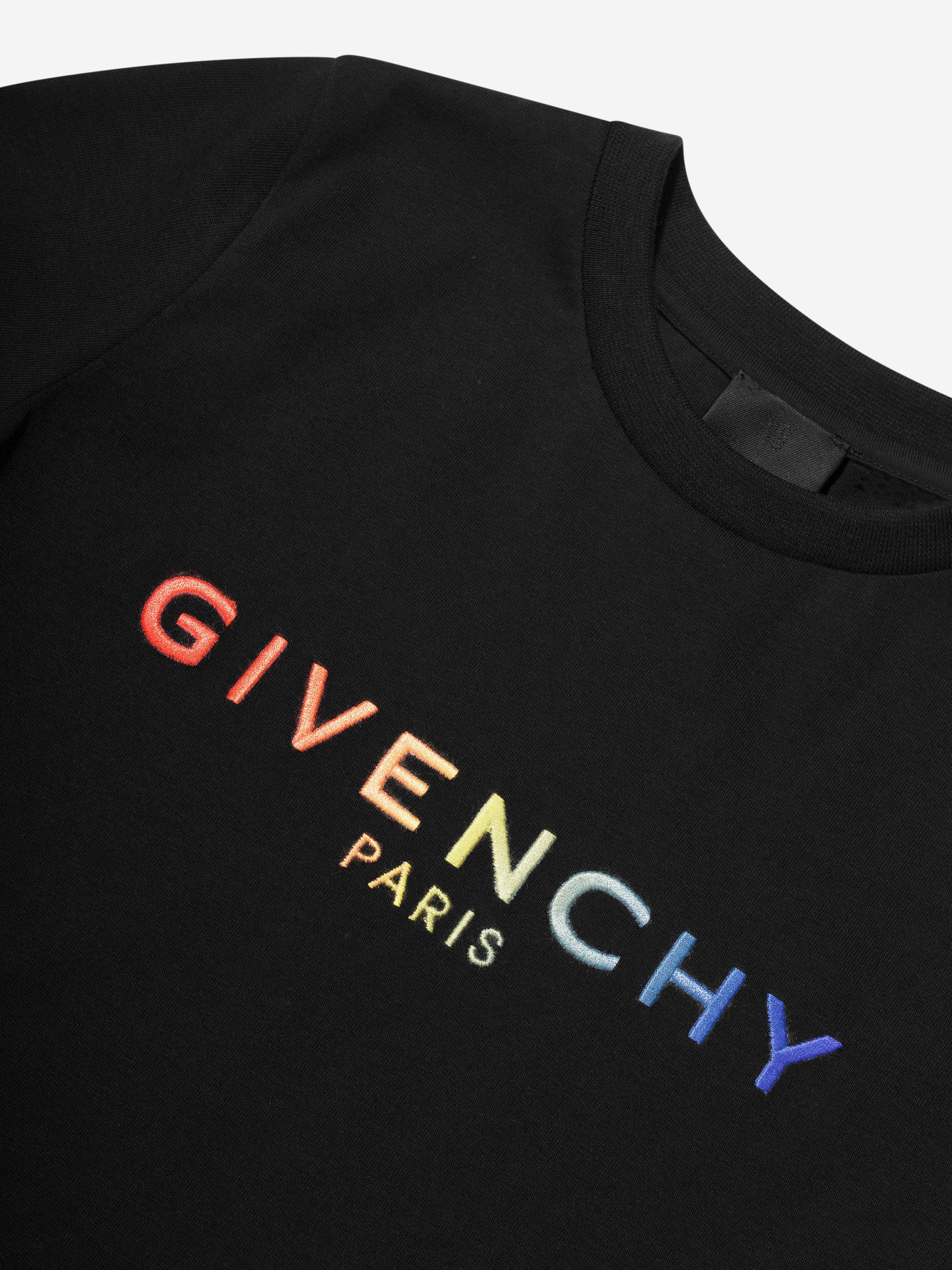 Givenchy Boys Embroidered Logo T-Shirt in Black