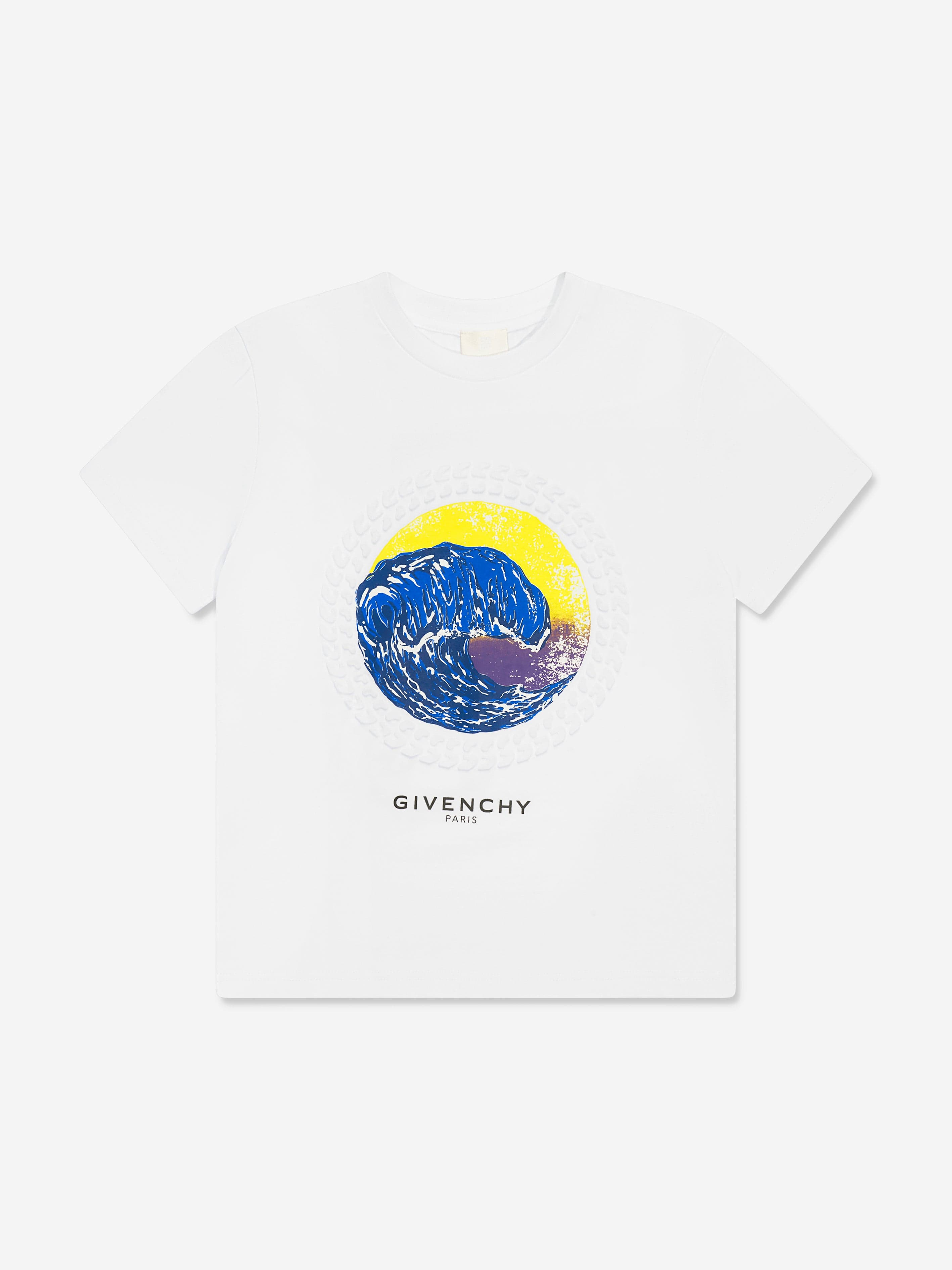 Givenchy Boys Wave Print Logo T-Shirt in White