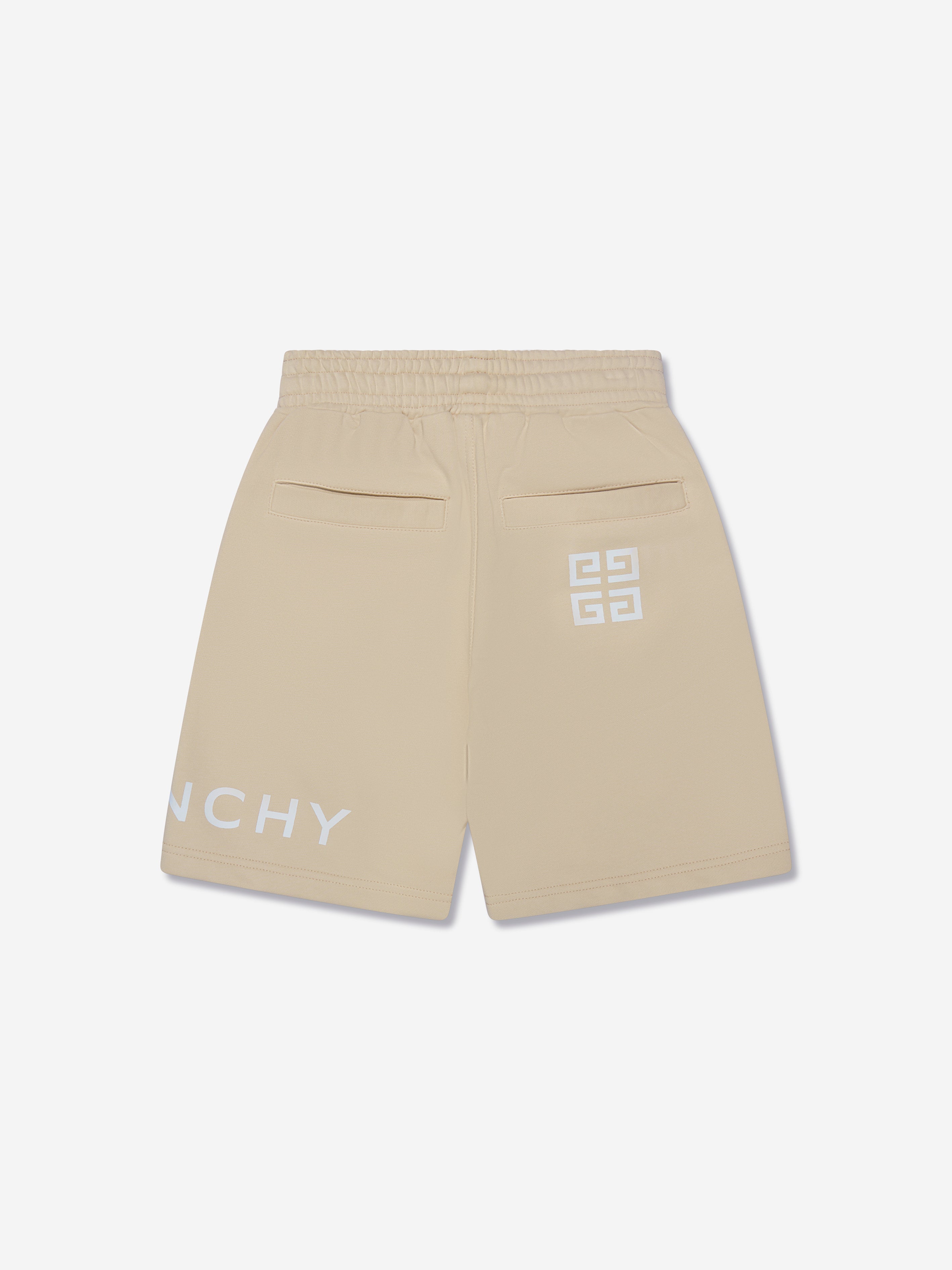 Givenchy Boys Logo Print Shorts in Cream