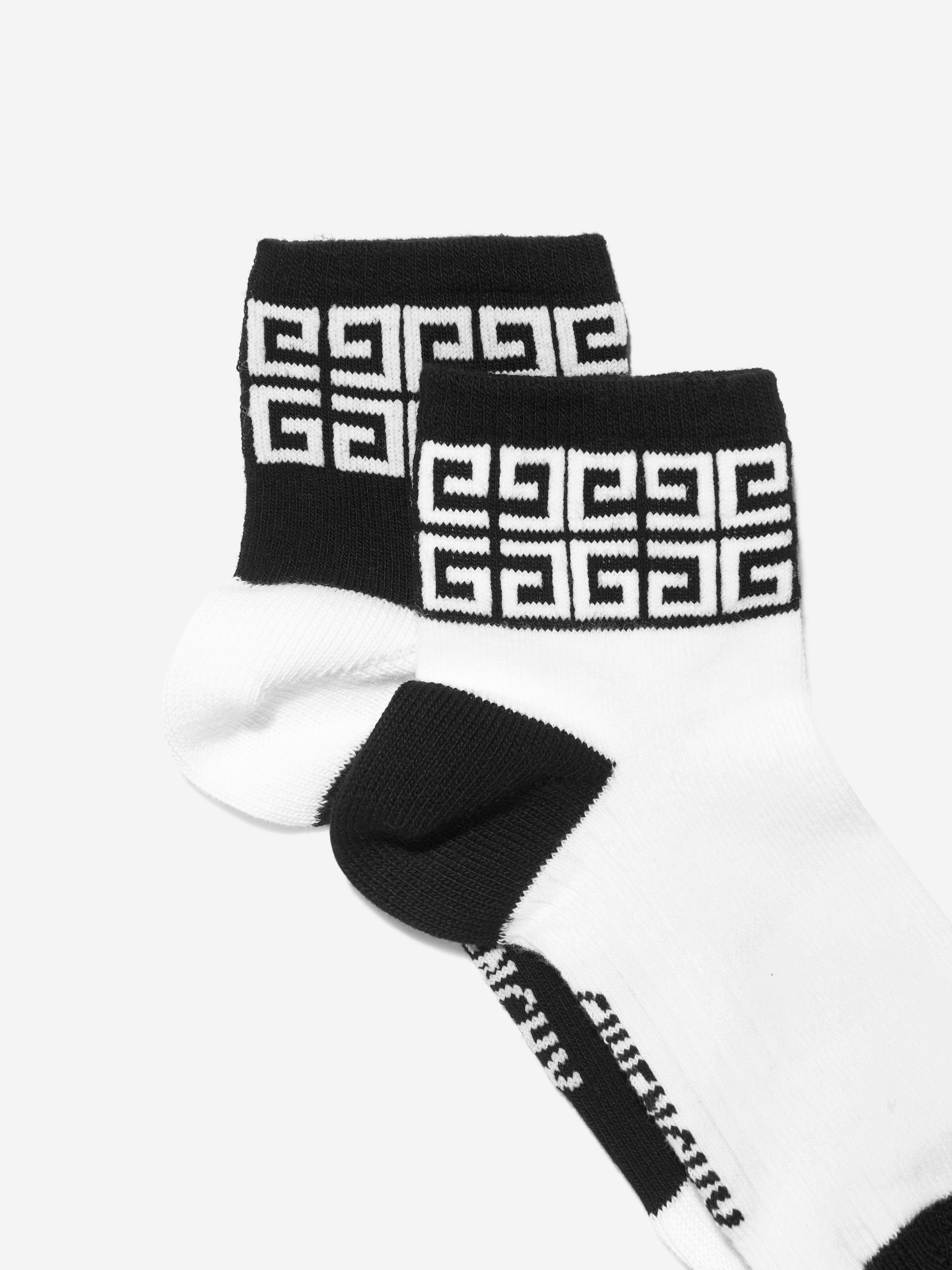 Givenchy Boys Jacquard Logo Socks Set (2 Pairs) in White