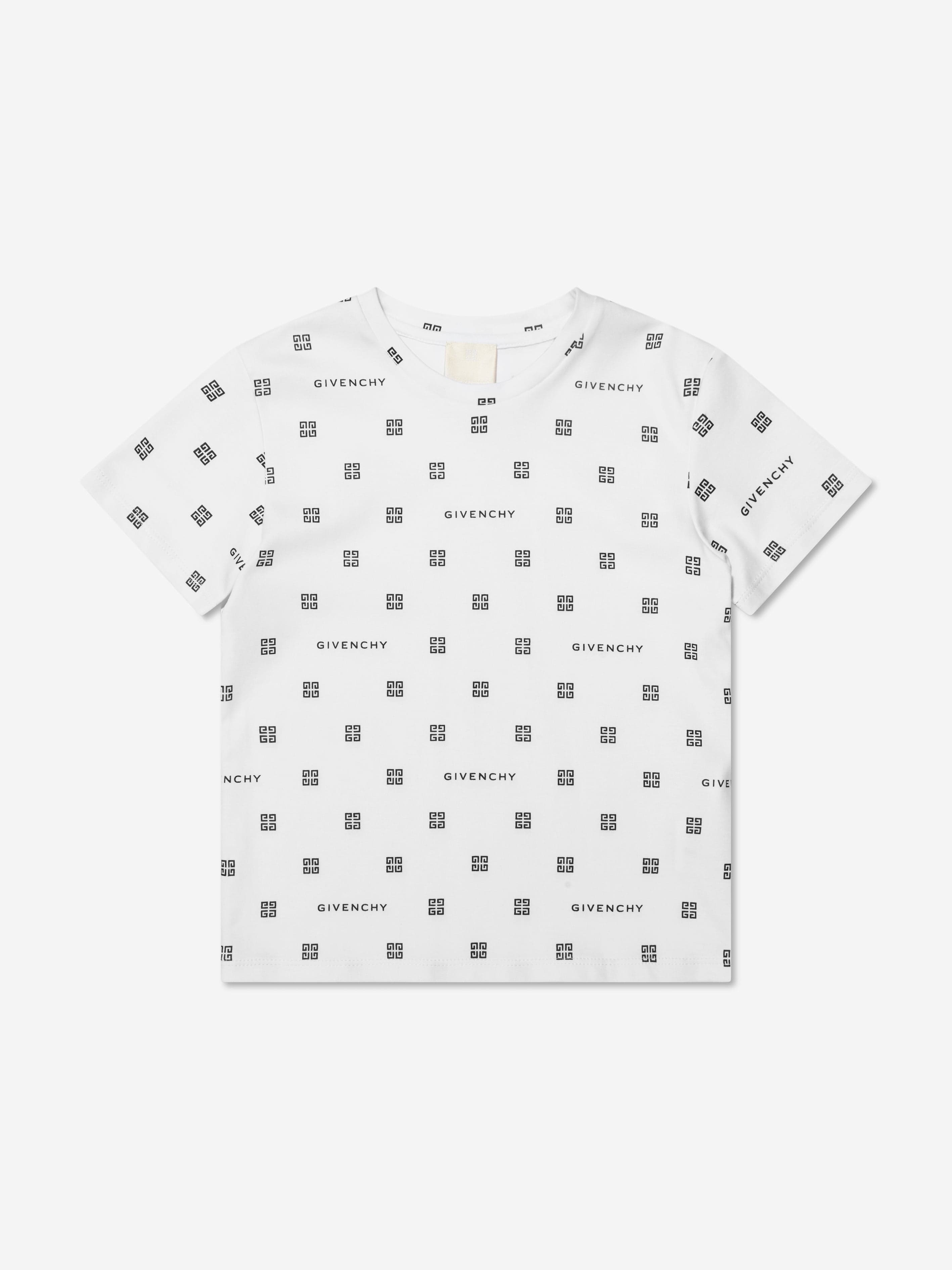 Givenchy Girls 4G Logo Print T-Shirt in White