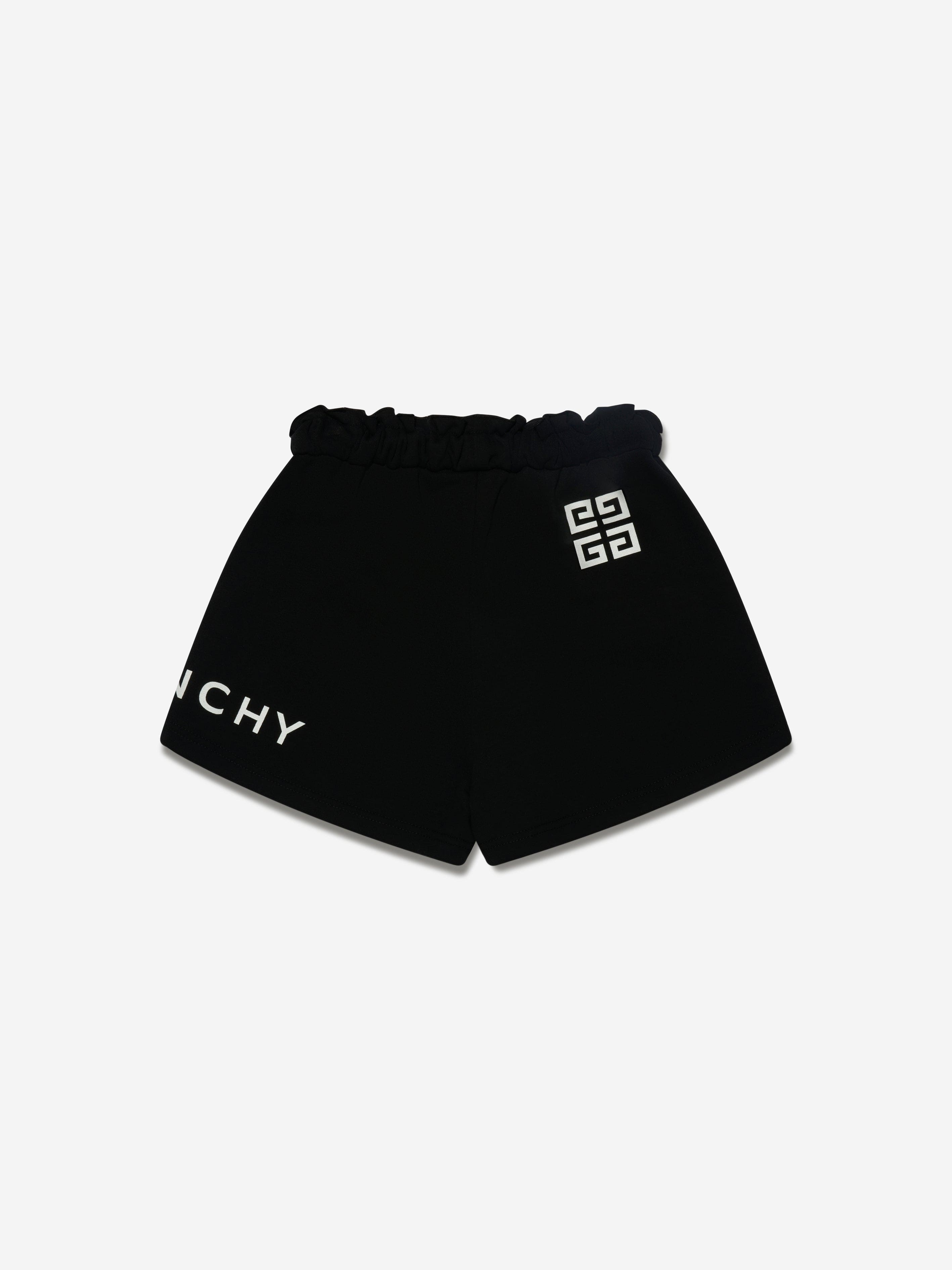 Givenchy Girls Logo Print Shorts in Black