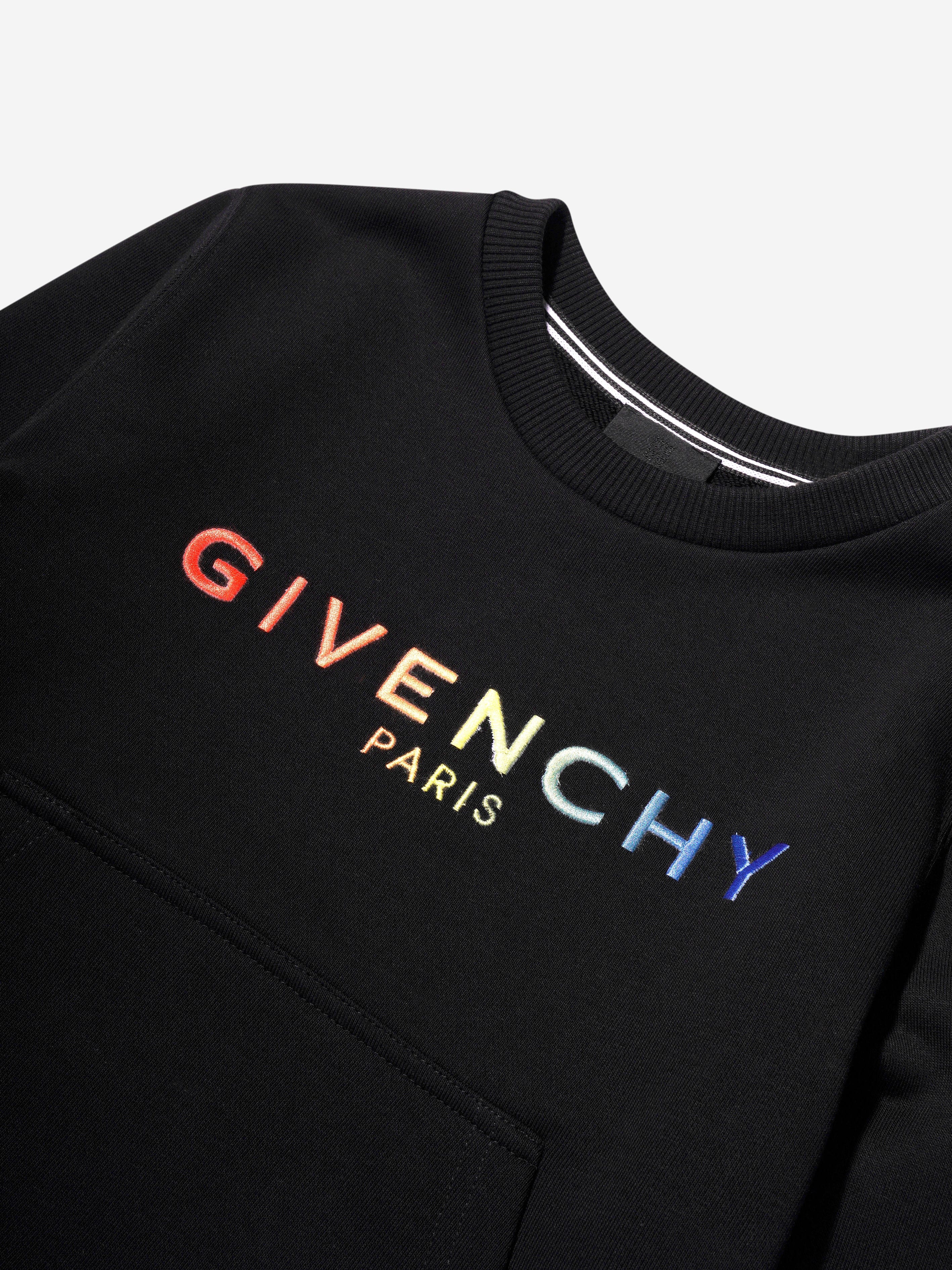 Givenchy Boys Embroidered Logo Sweatshirt in Black