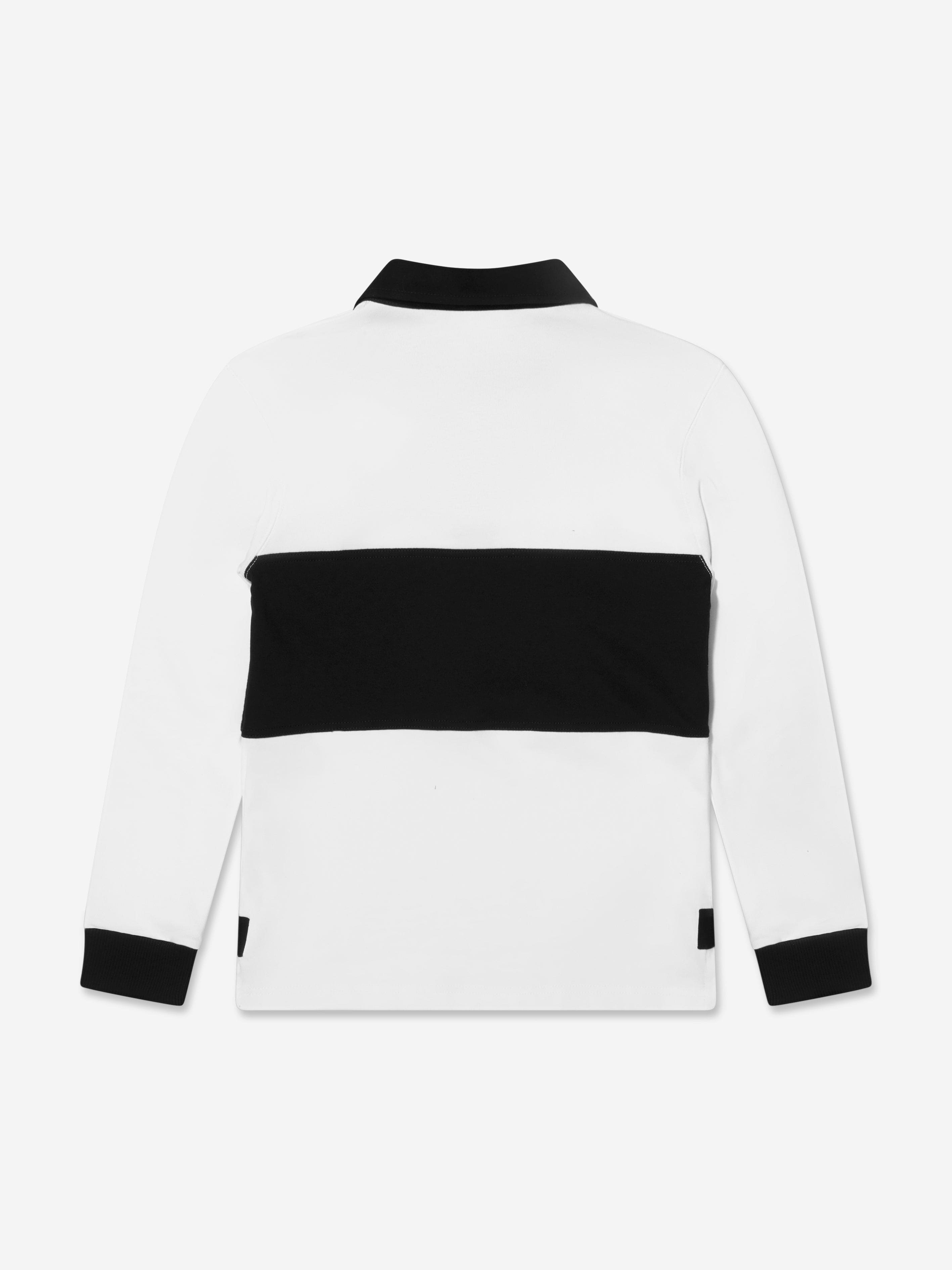 Givenchy Boys Long Sleeve Logo Polo Shirt in White