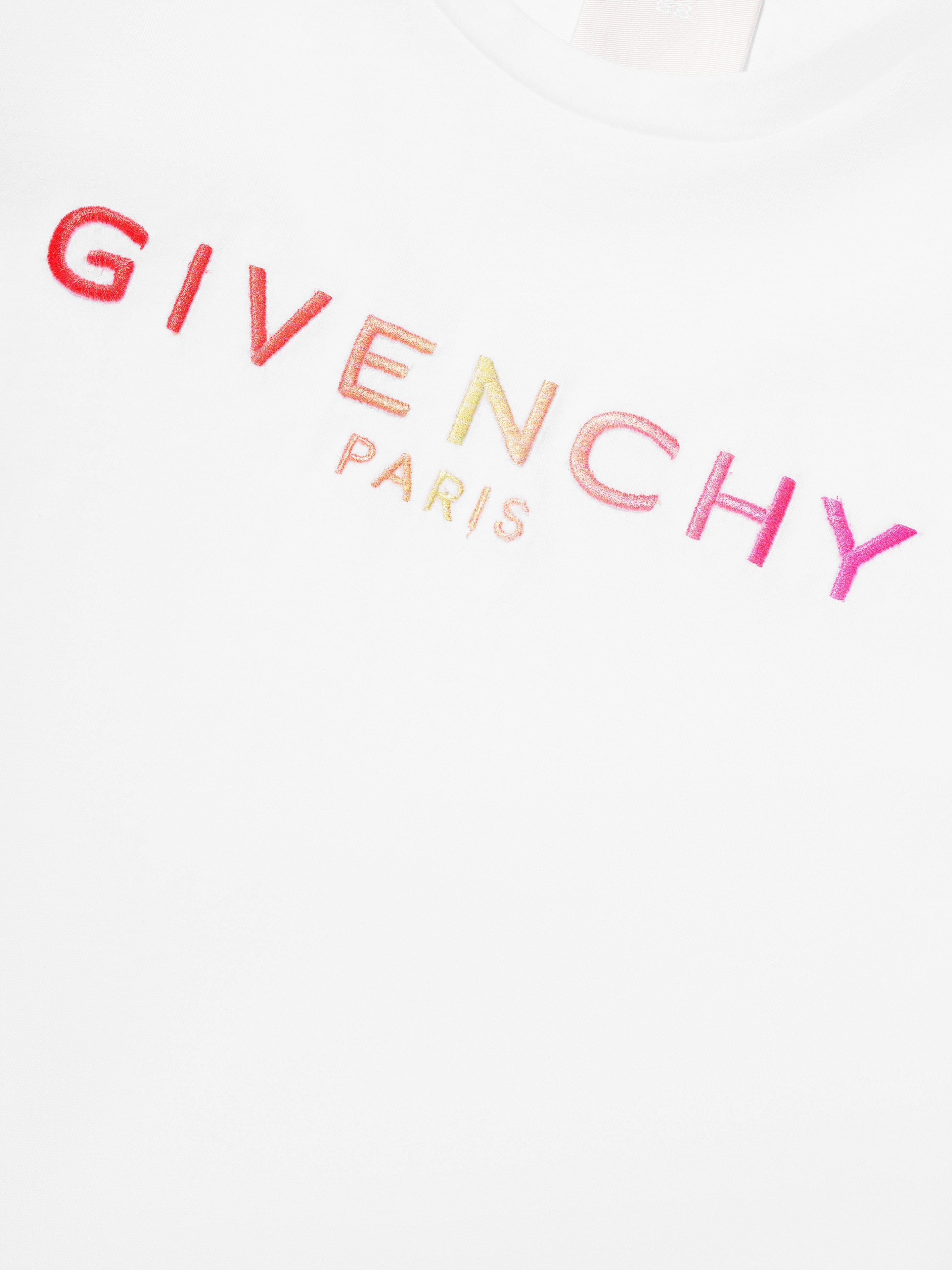 Givenchy Girls Logo Print Ruffle T-Shirt in White