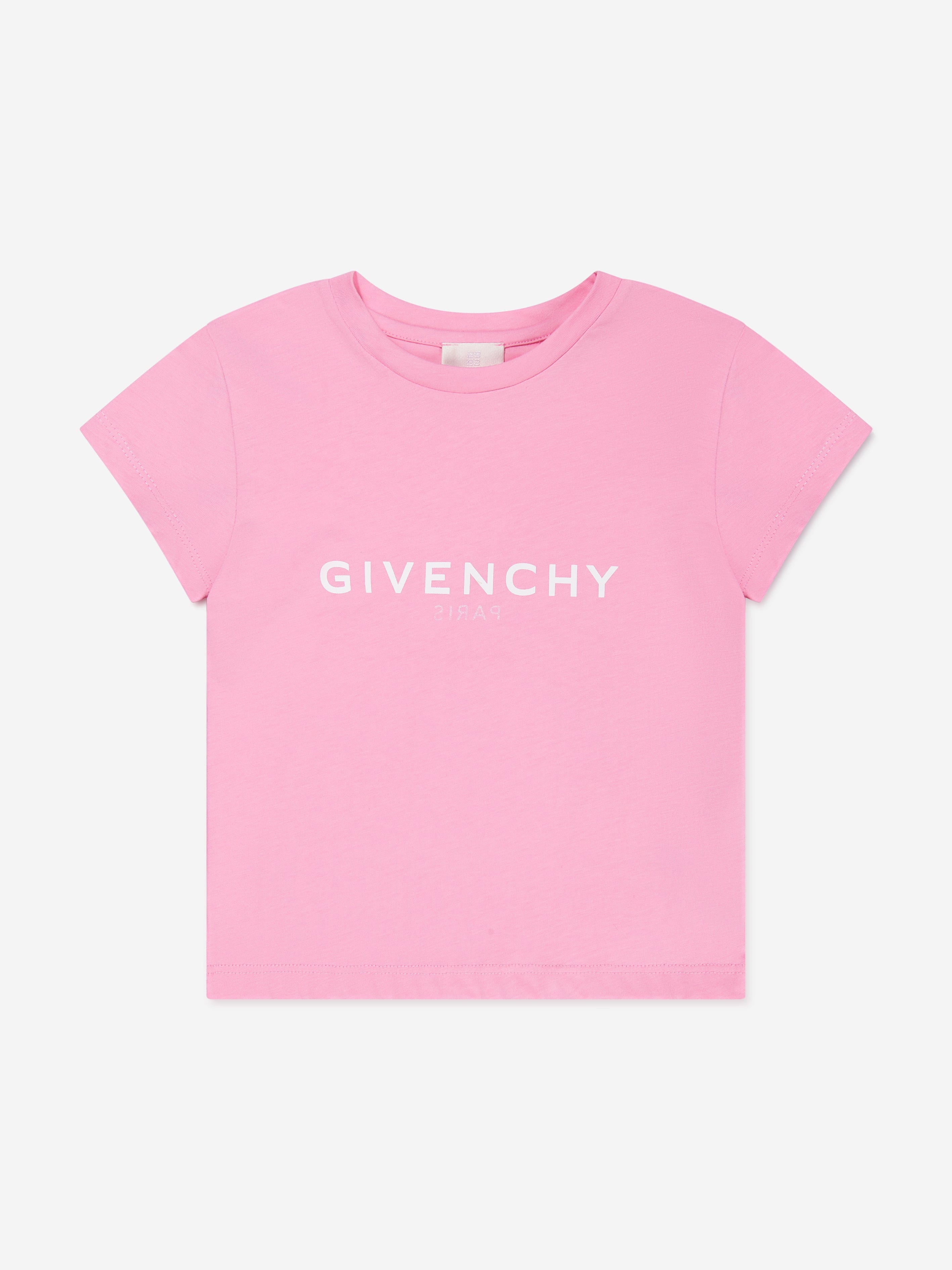 Givenchy Girls Logo Print T-Shirt in Pink