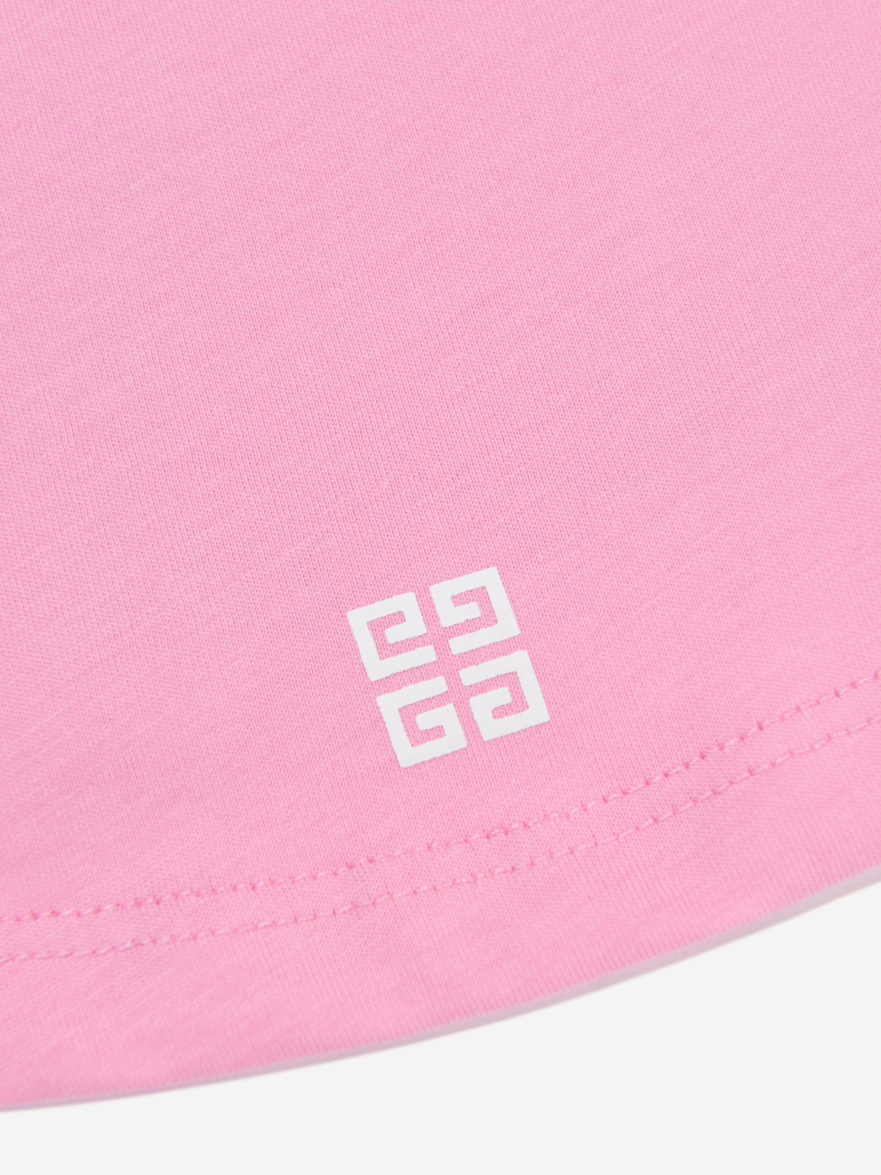 Givenchy Girls Logo Print T-Shirt in Pink