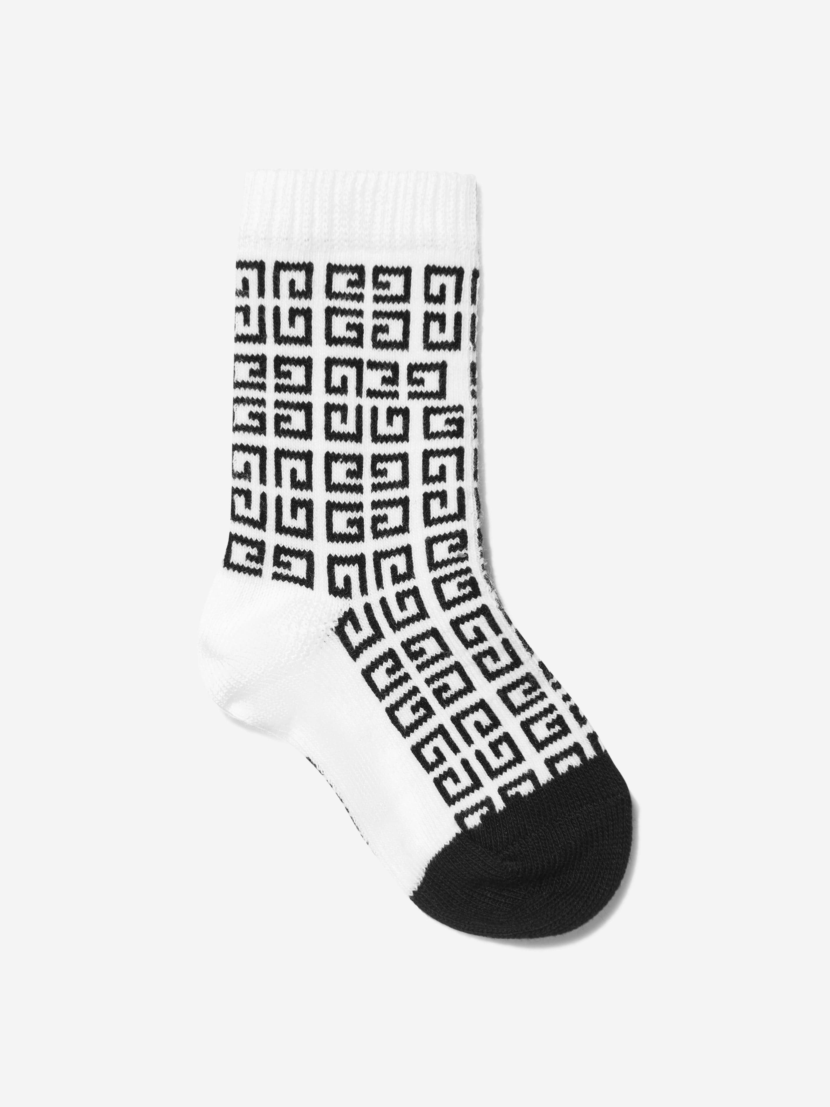 Givenchy Boys Jacquard Logo Socks in White