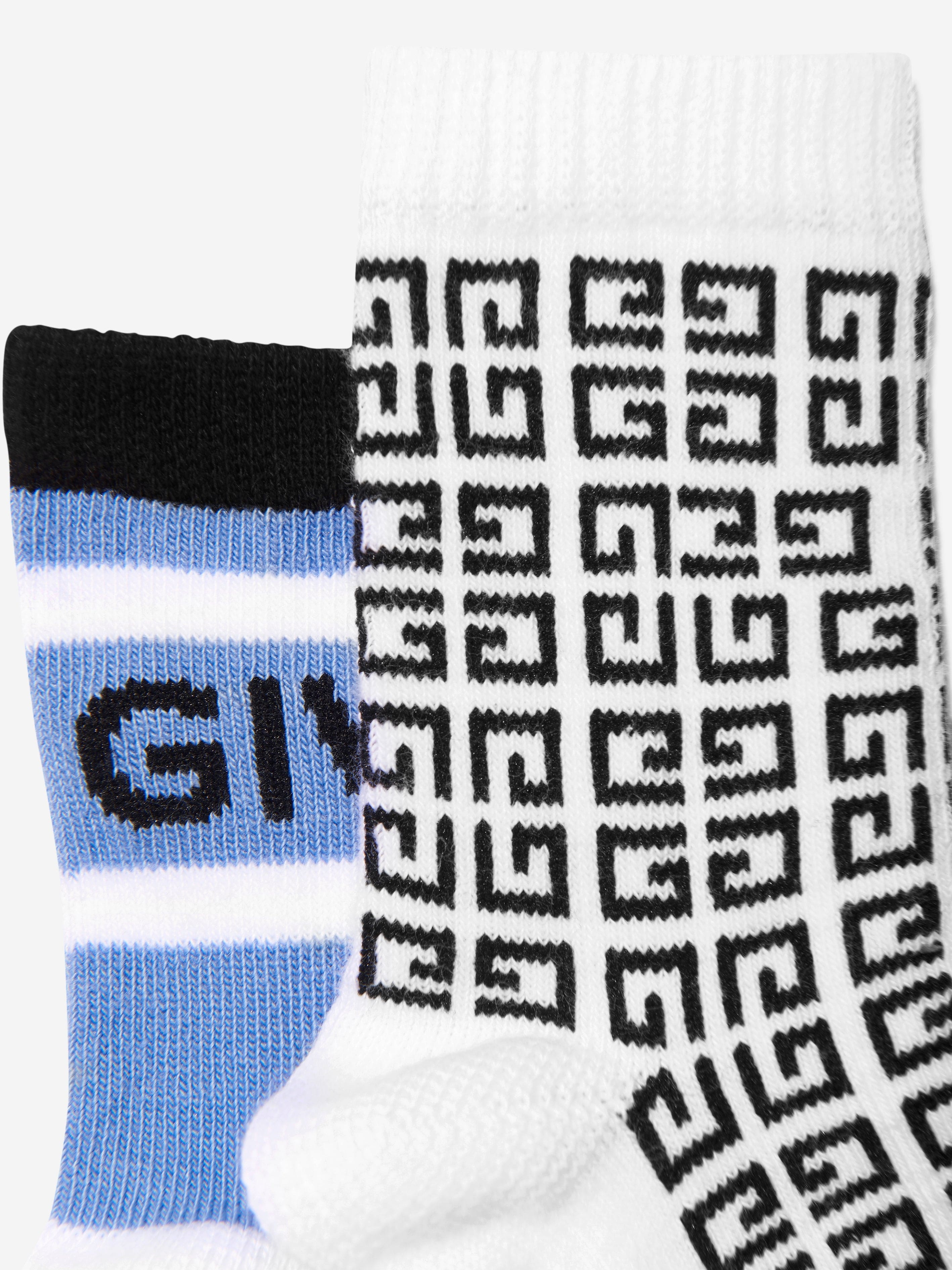 Givenchy Boys Jacquard Logo Socks in White