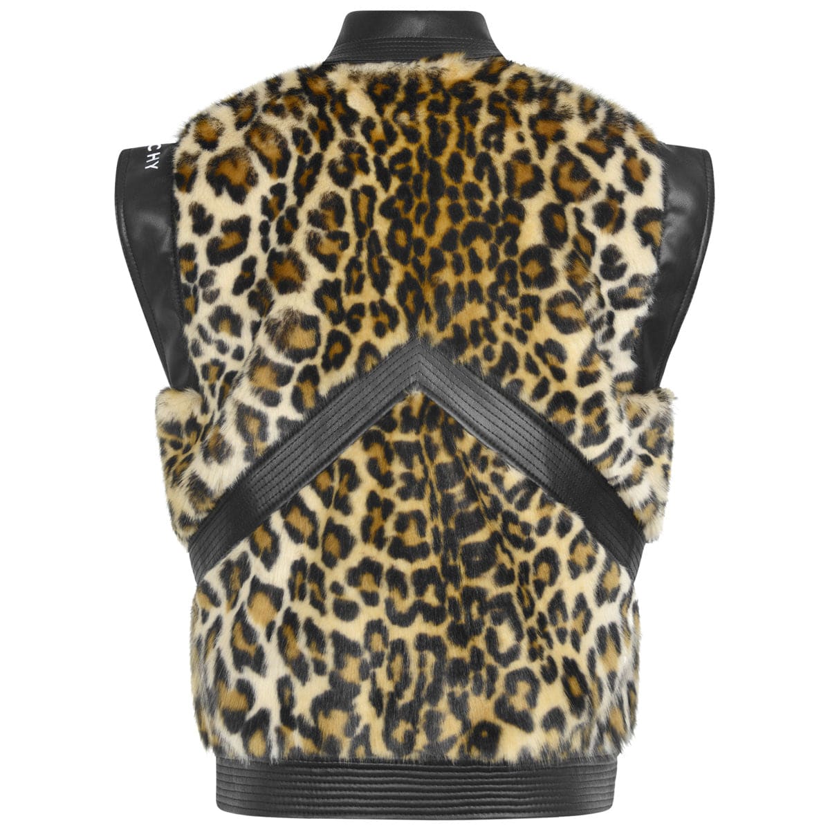 Givenchy Girls Black Leopard Faux Fur Gilet