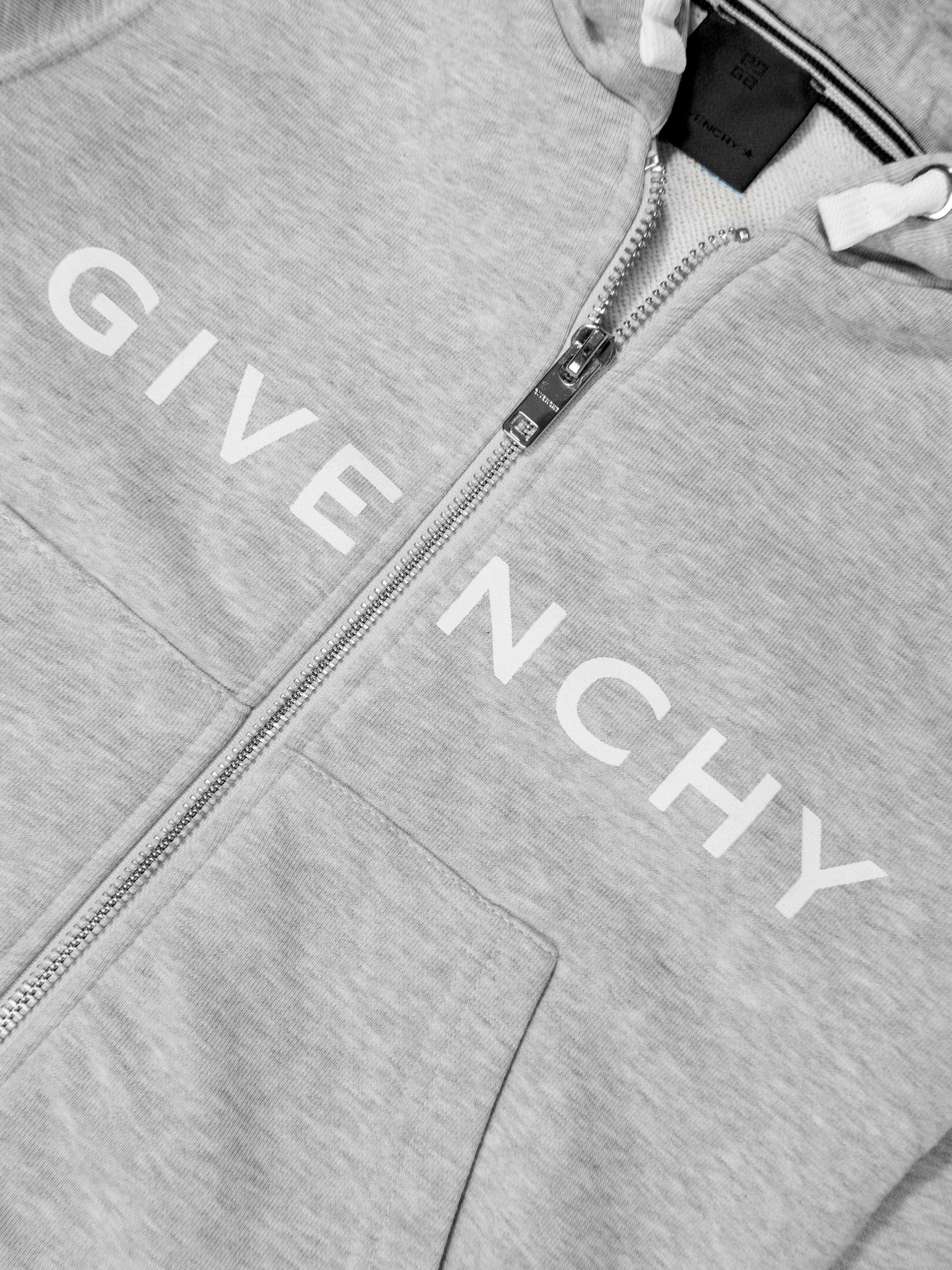 Givenchy Boys Logo Print Zip Up Top