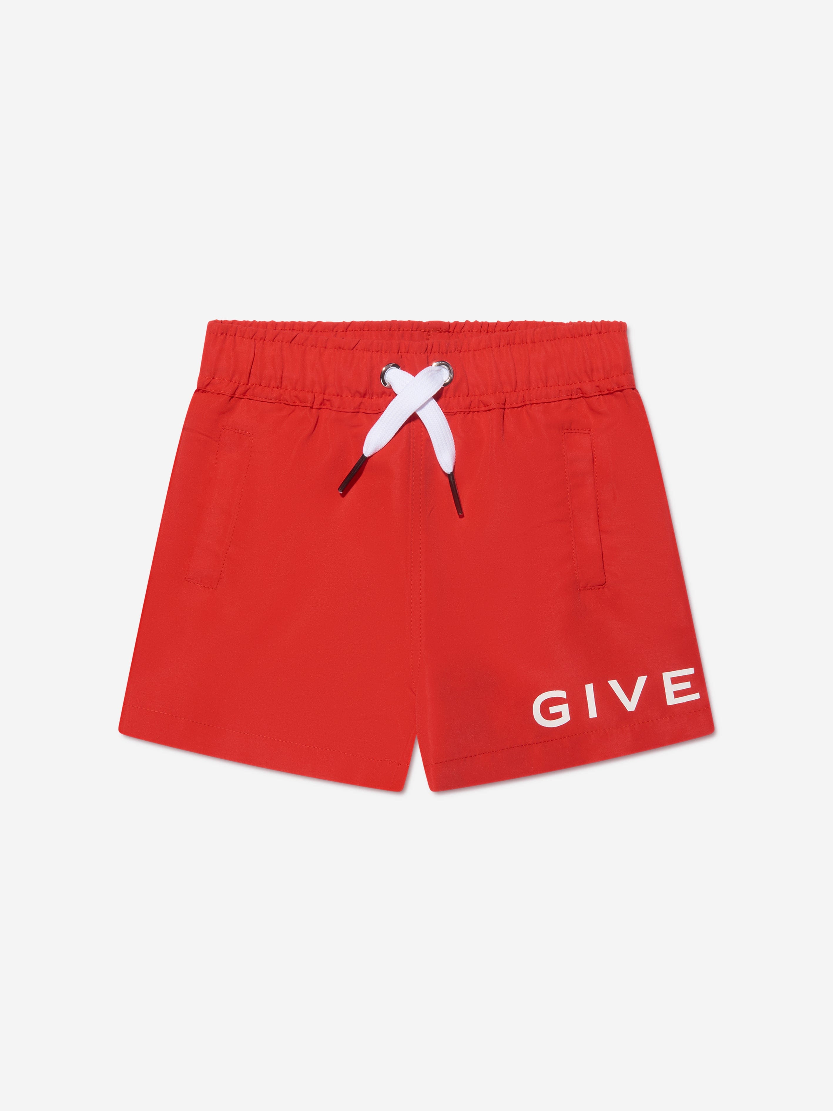 Givenchy Baby Boys Logo Swim Shorts in Red