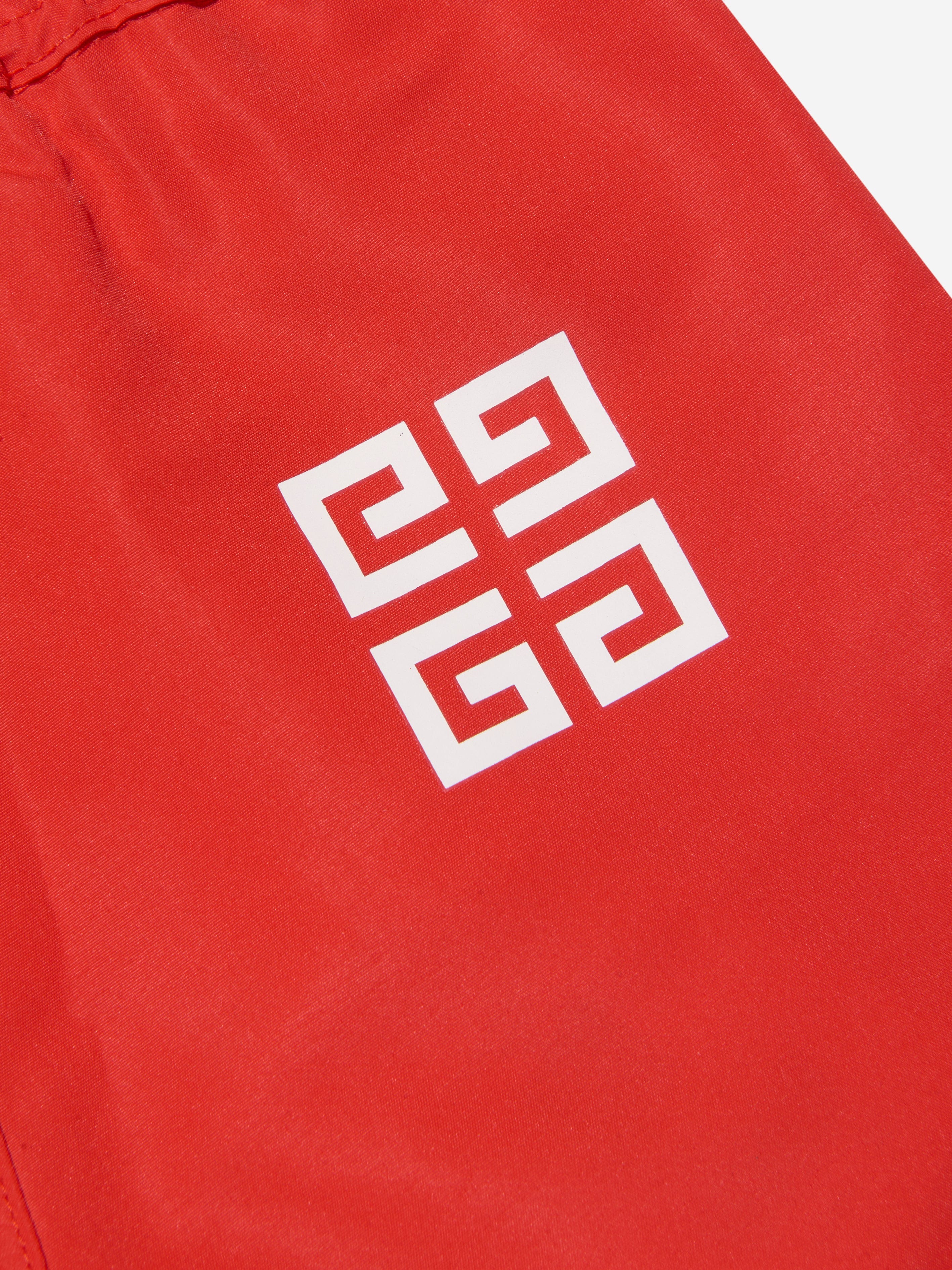 Givenchy Baby Boys Logo Swim Shorts in Red