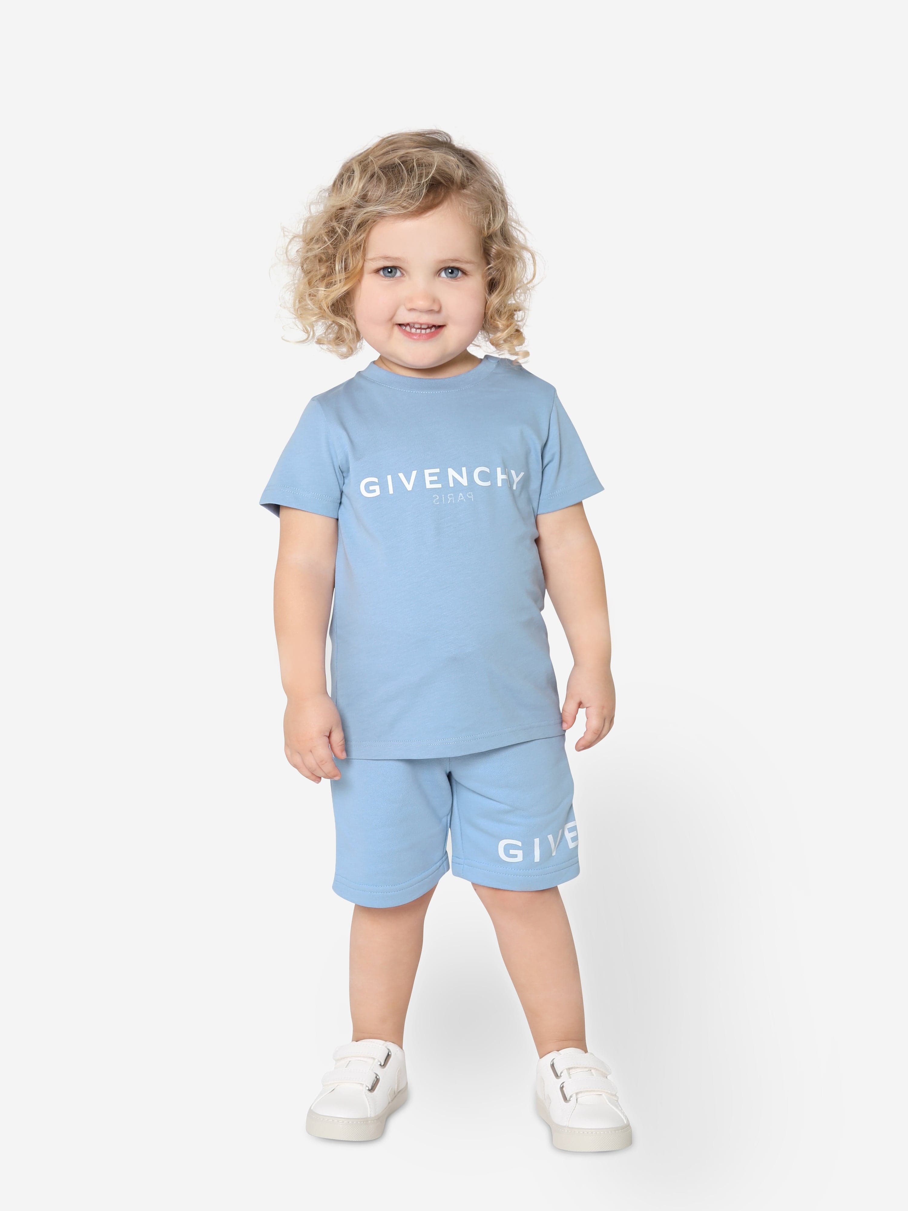 Givenchy Baby Boys Logo Print T-Shirt in Blue