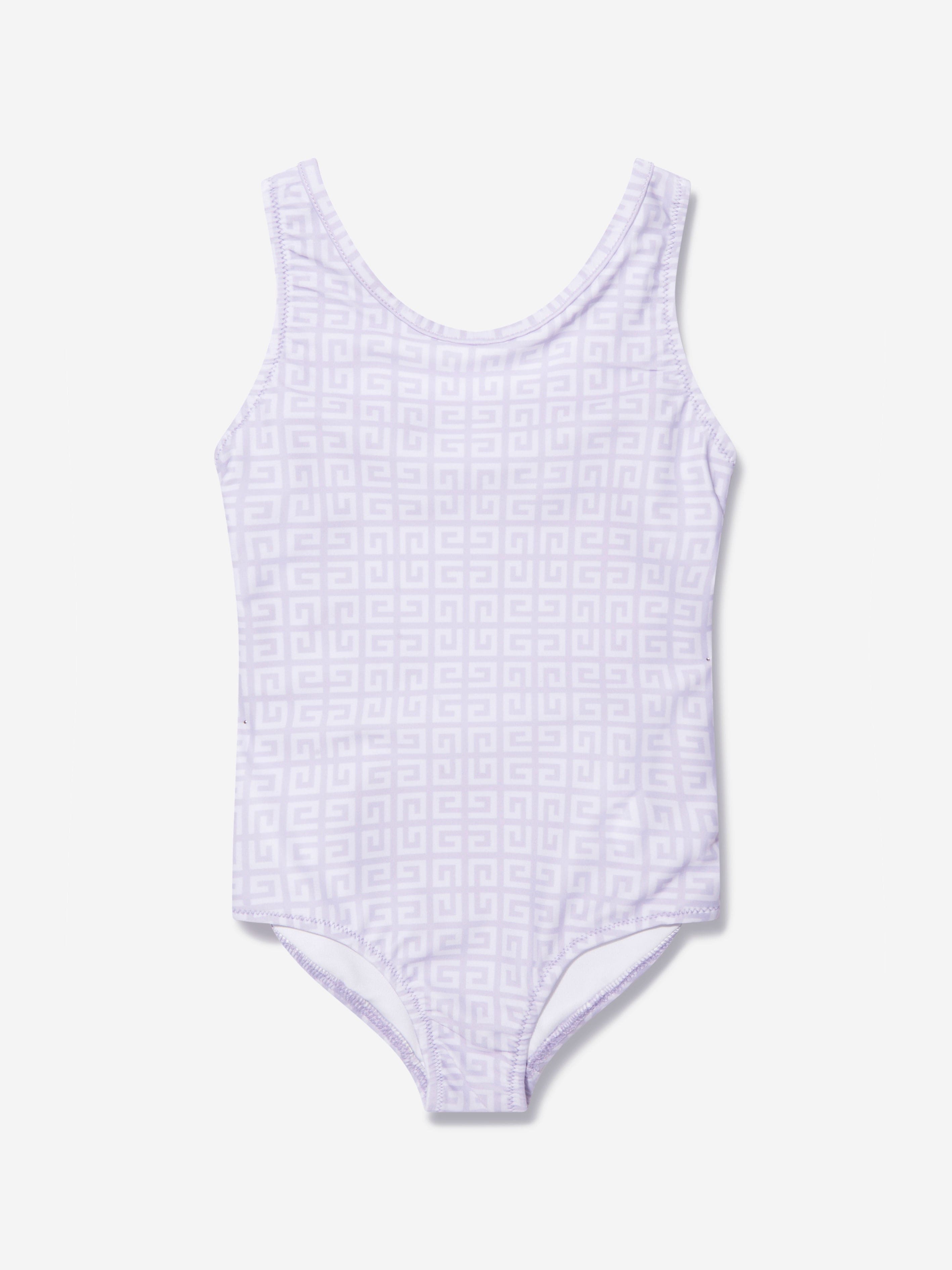 Givenchy Girls 4G Logo Swimming Costume in Lilac