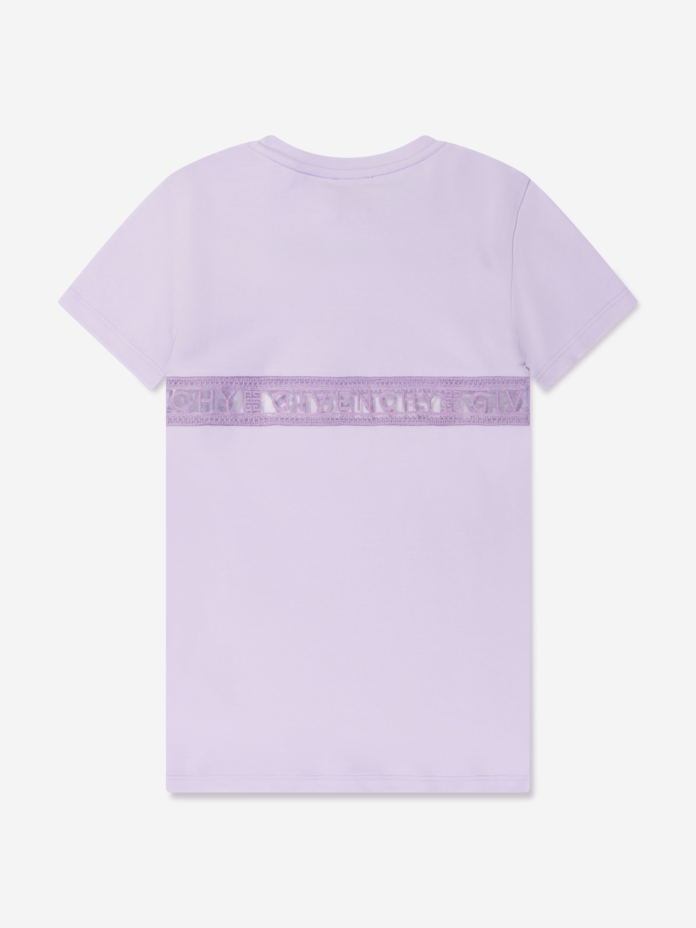 Givenchy Girls Lace Band Logo Dress in Lilac