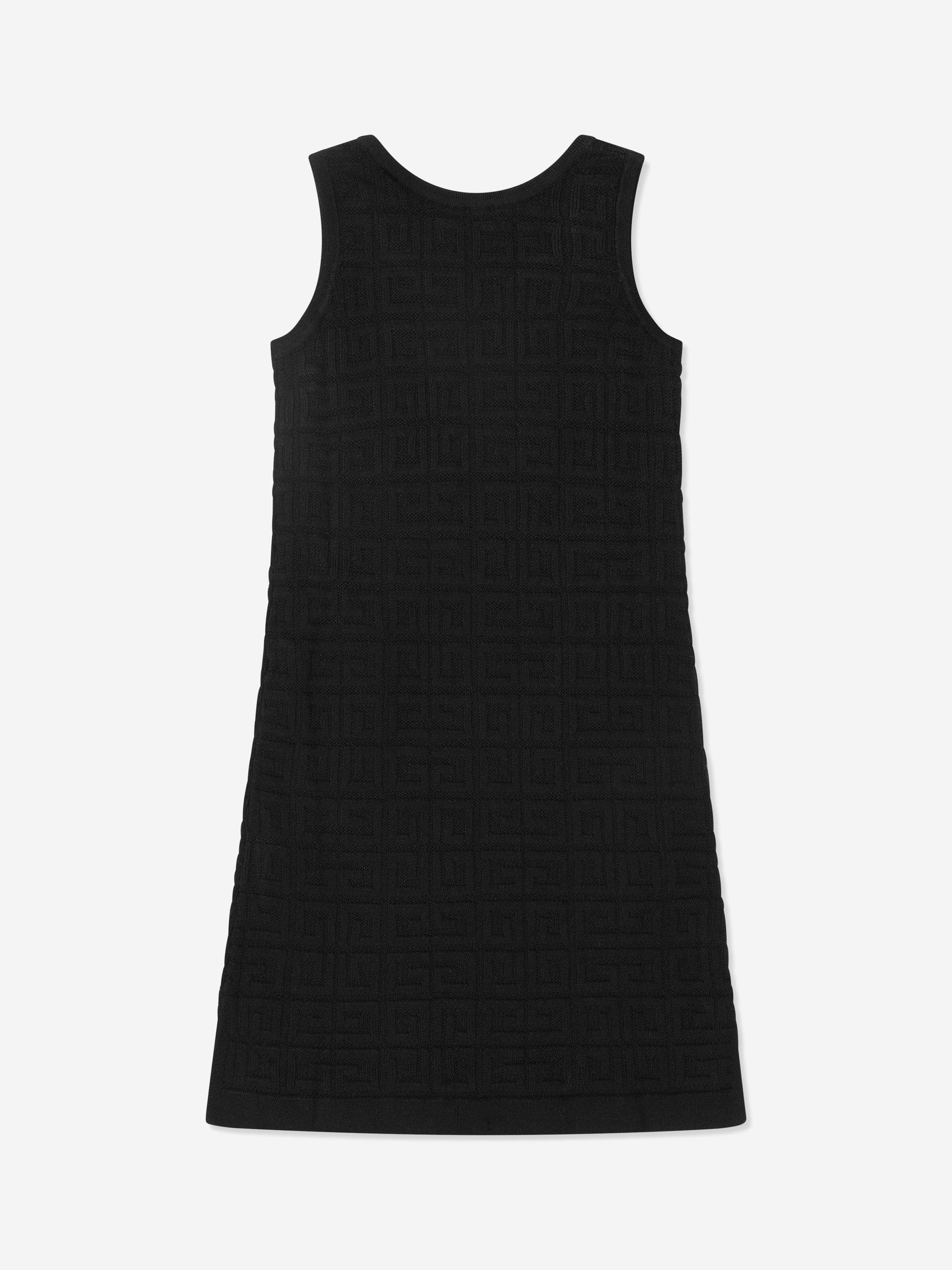 Givenchy Girls Knitted Sleeveless Logo Dress in Black