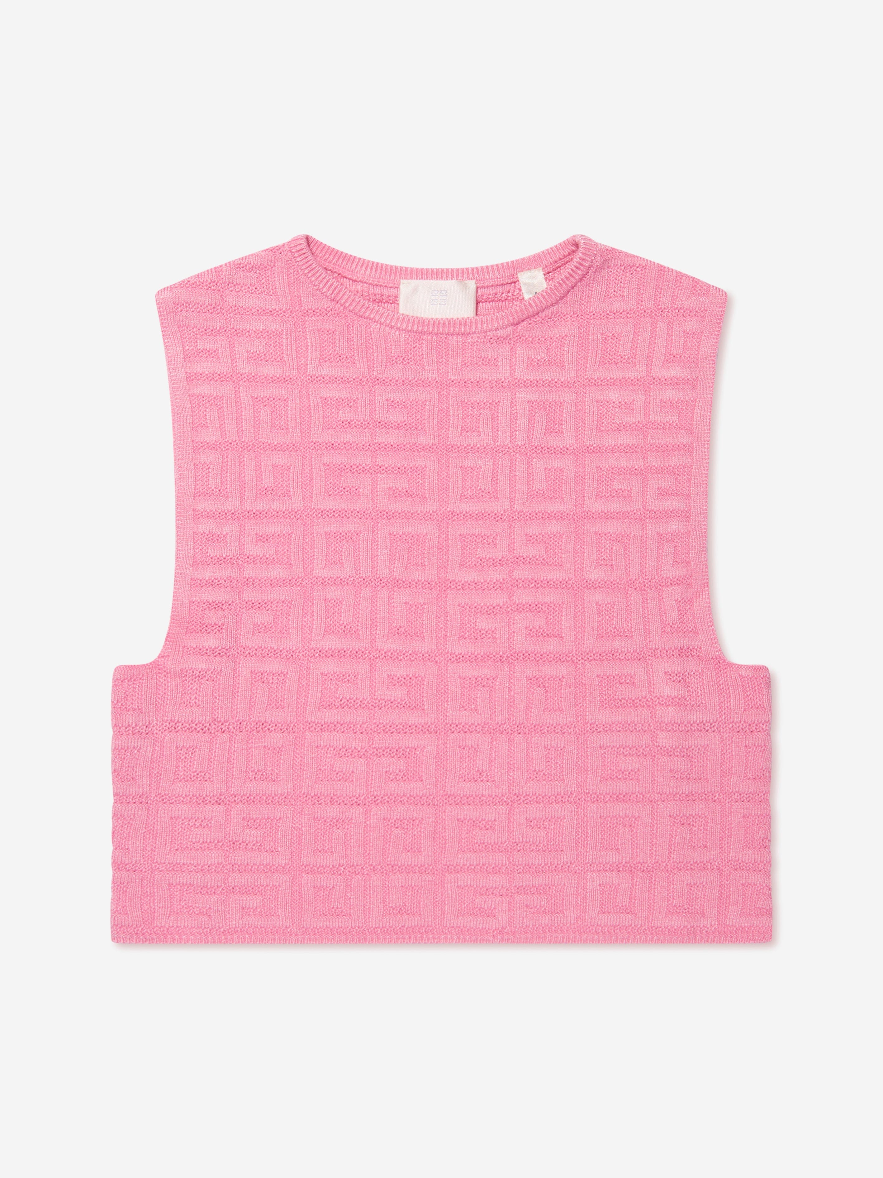 Givenchy Girls 4G Logo Sleeveless Knitted Jumper in Pink