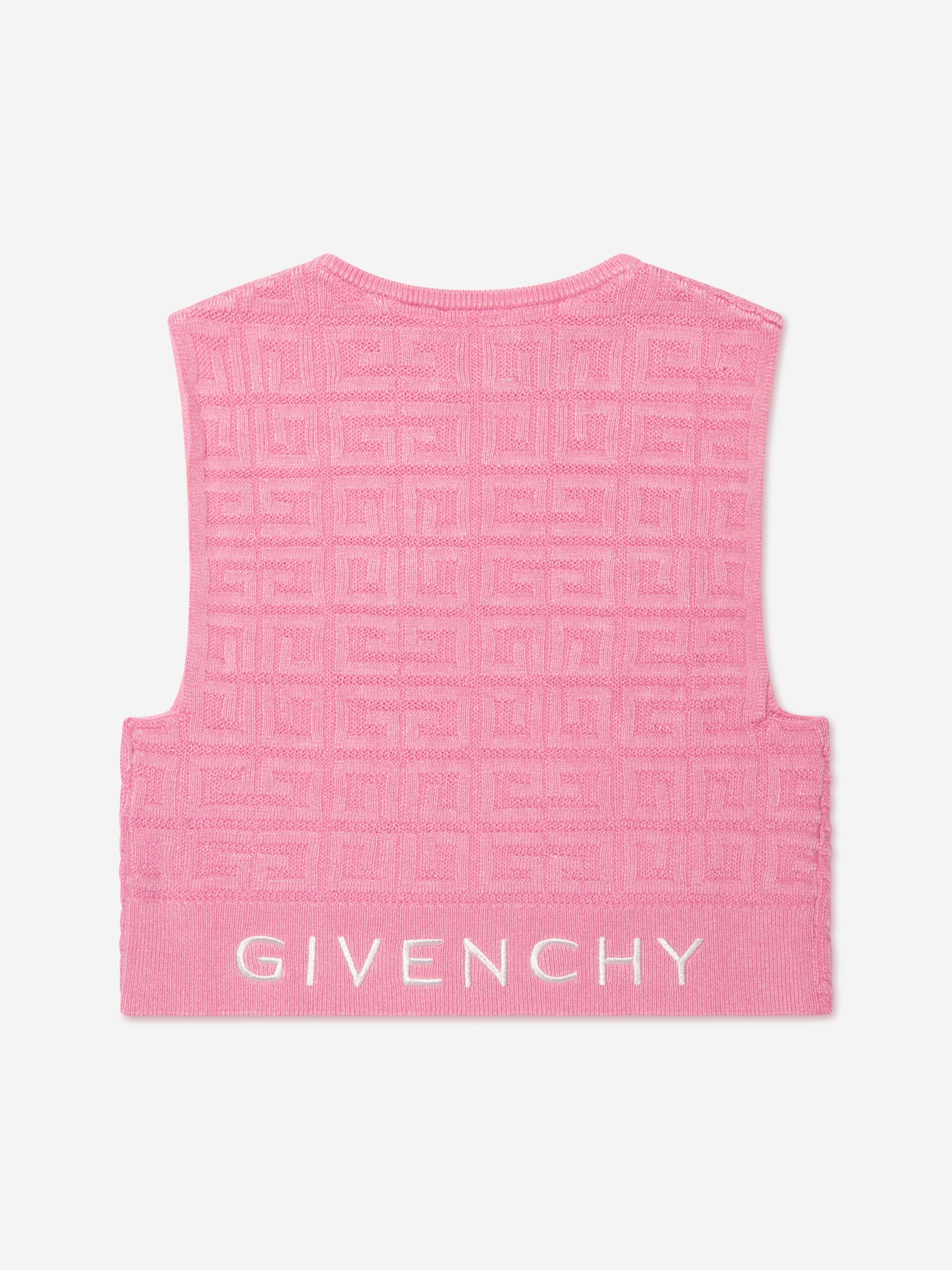 Givenchy Girls 4G Logo Sleeveless Knitted Jumper in Pink