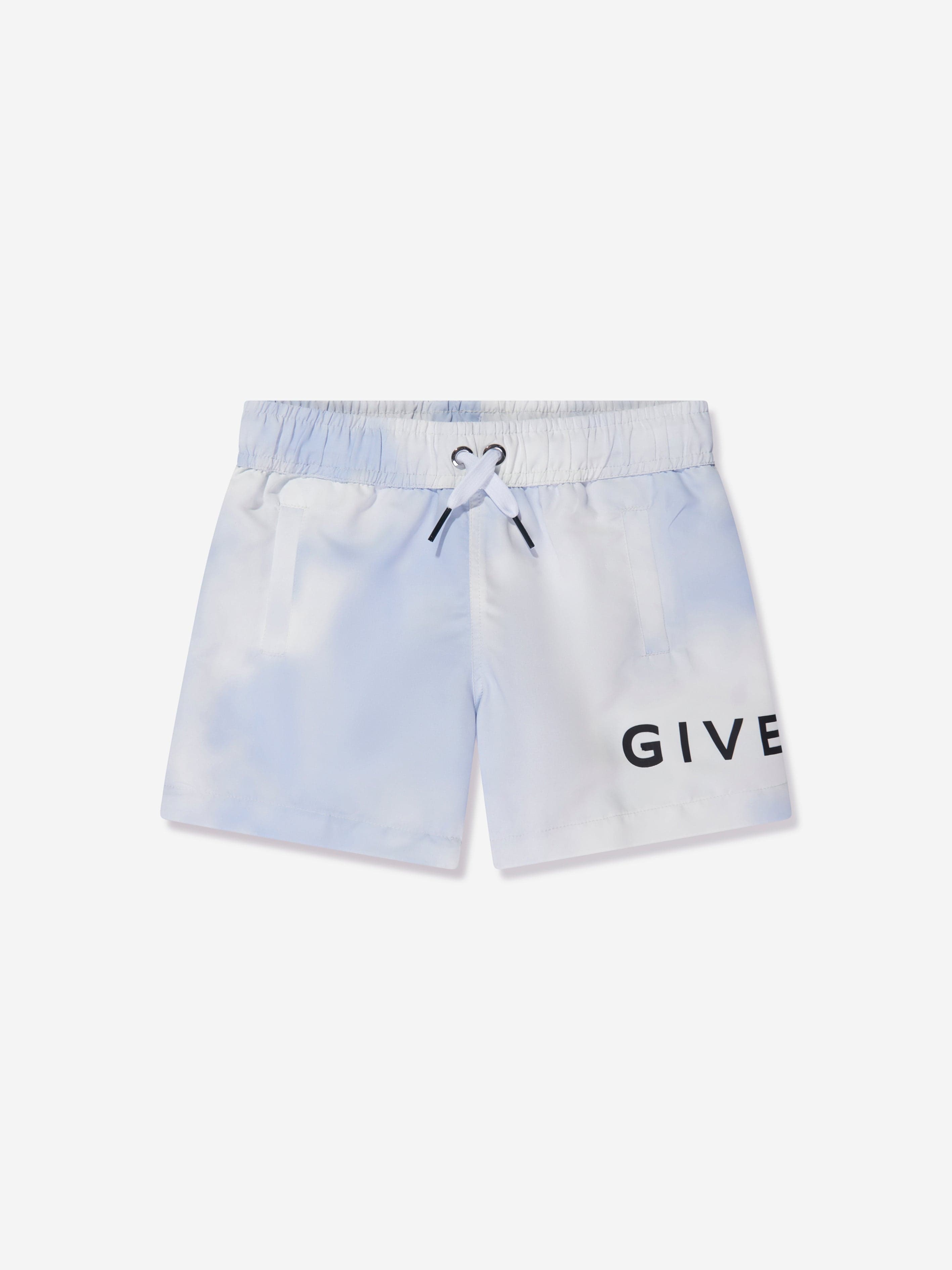 Givenchy Boys Cloud Print Swim Shorts in White