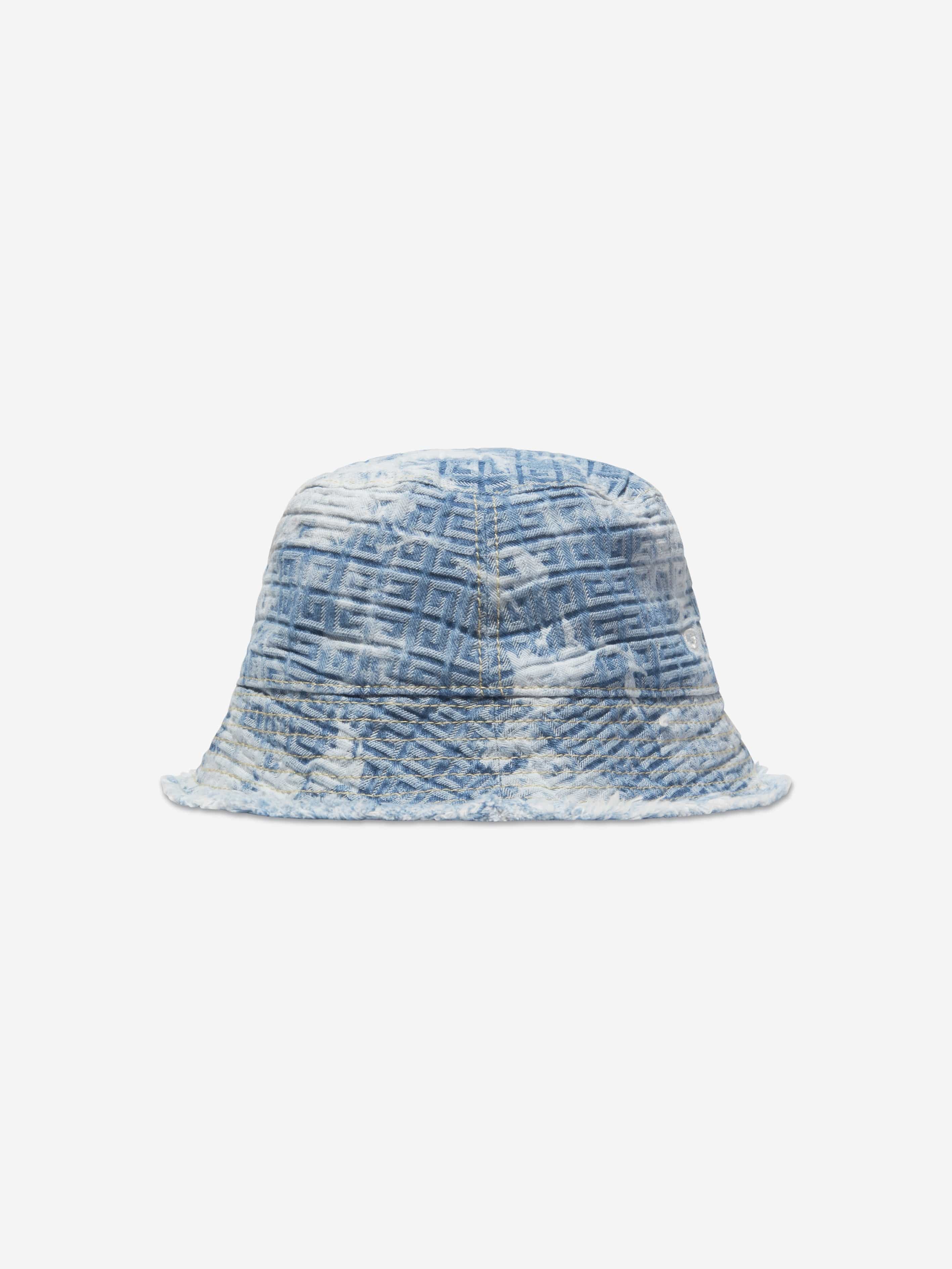 Givenchy Boys 4G Cloud Wash Denim Bucket Hat in Blue