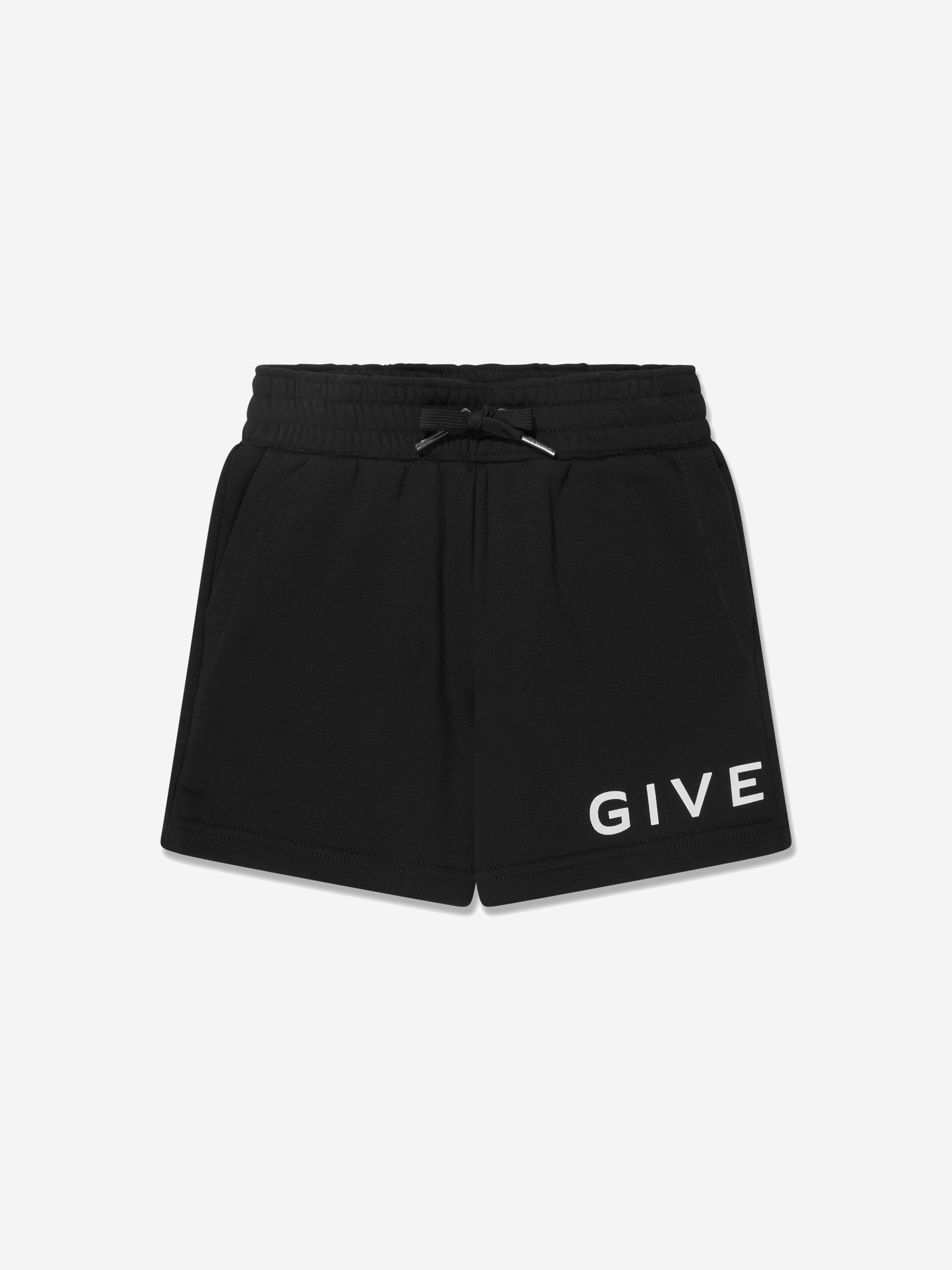 Givenchy Boys Logo Print Shorts in Black