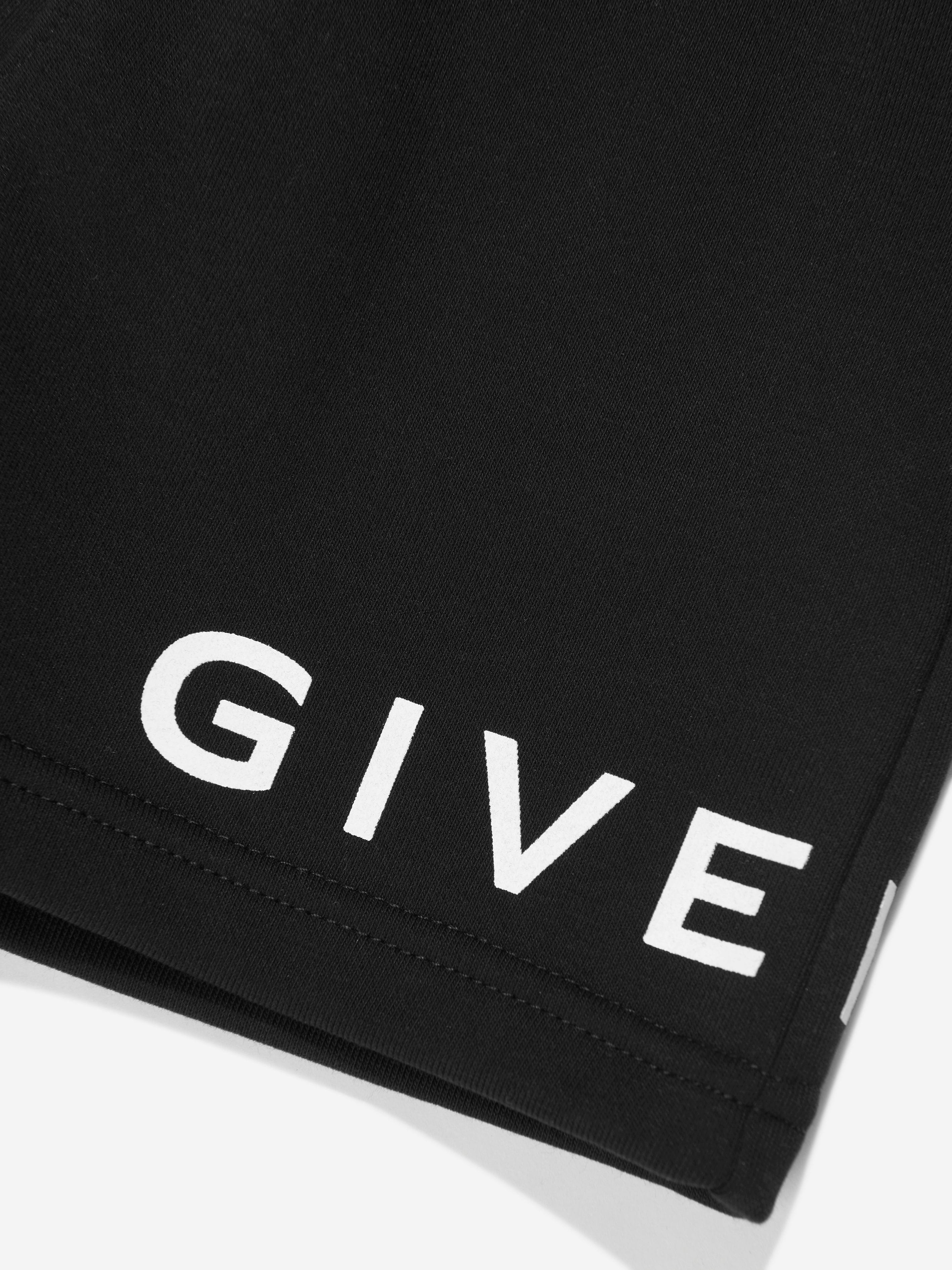 Givenchy Boys Logo Print Shorts in Black