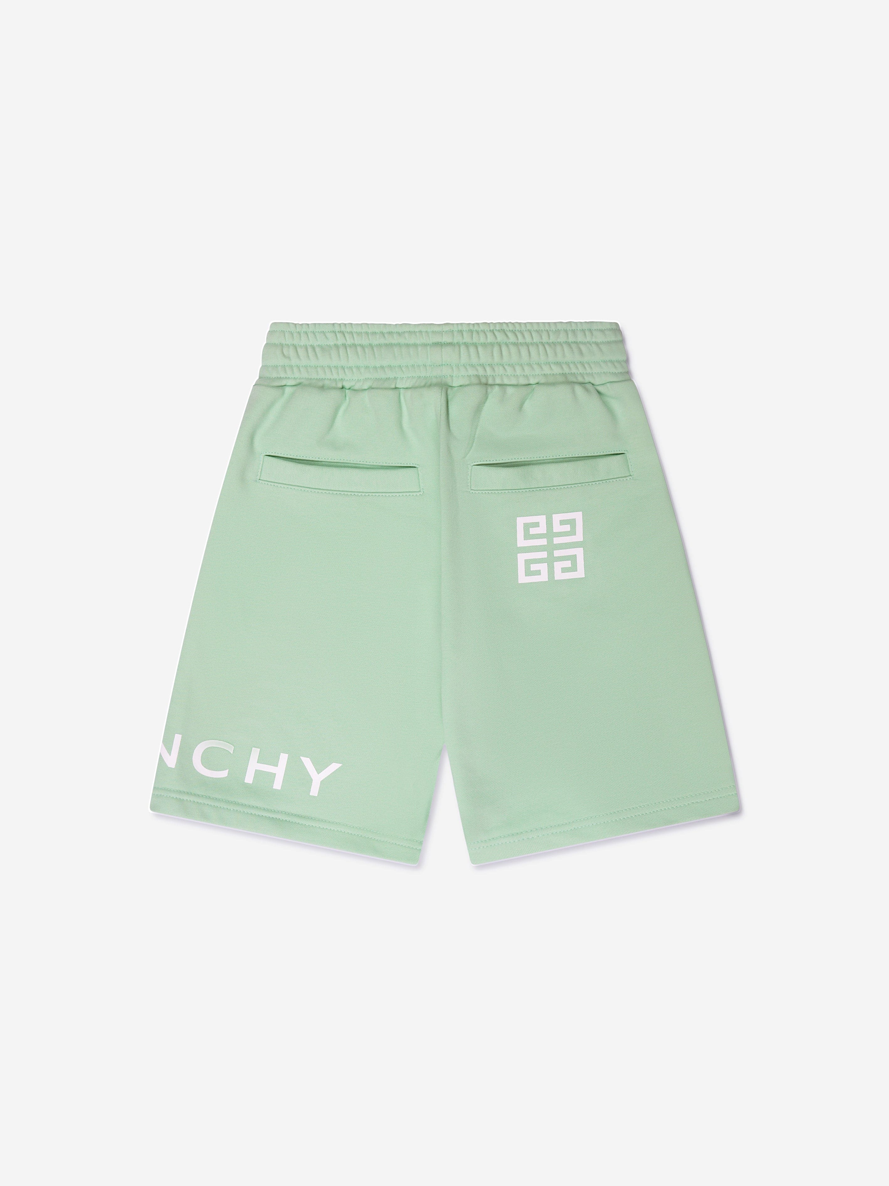 Givenchy Boys Logo Print Shorts in Green