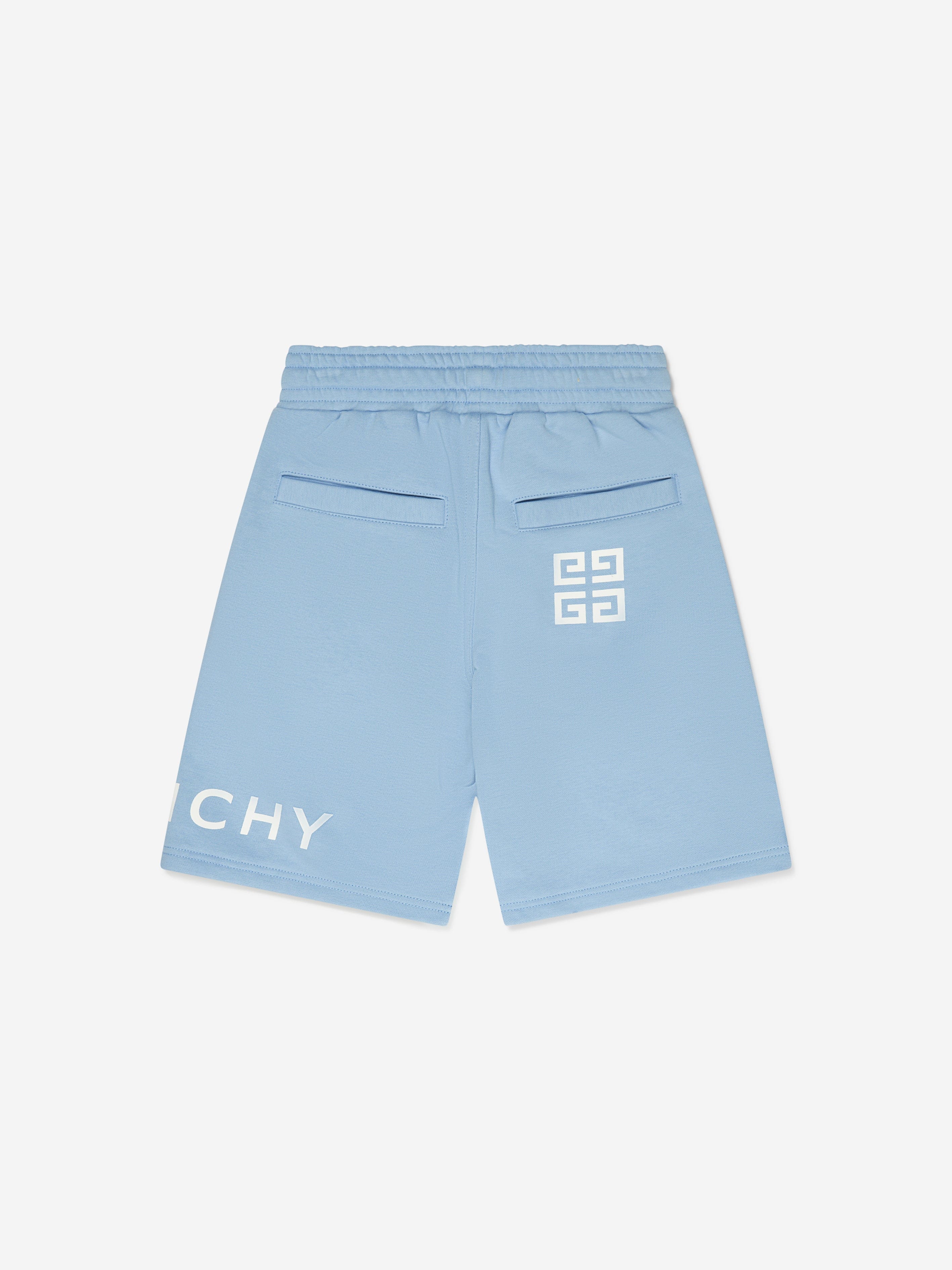 Givenchy Boys Logo Print Shorts in Blue