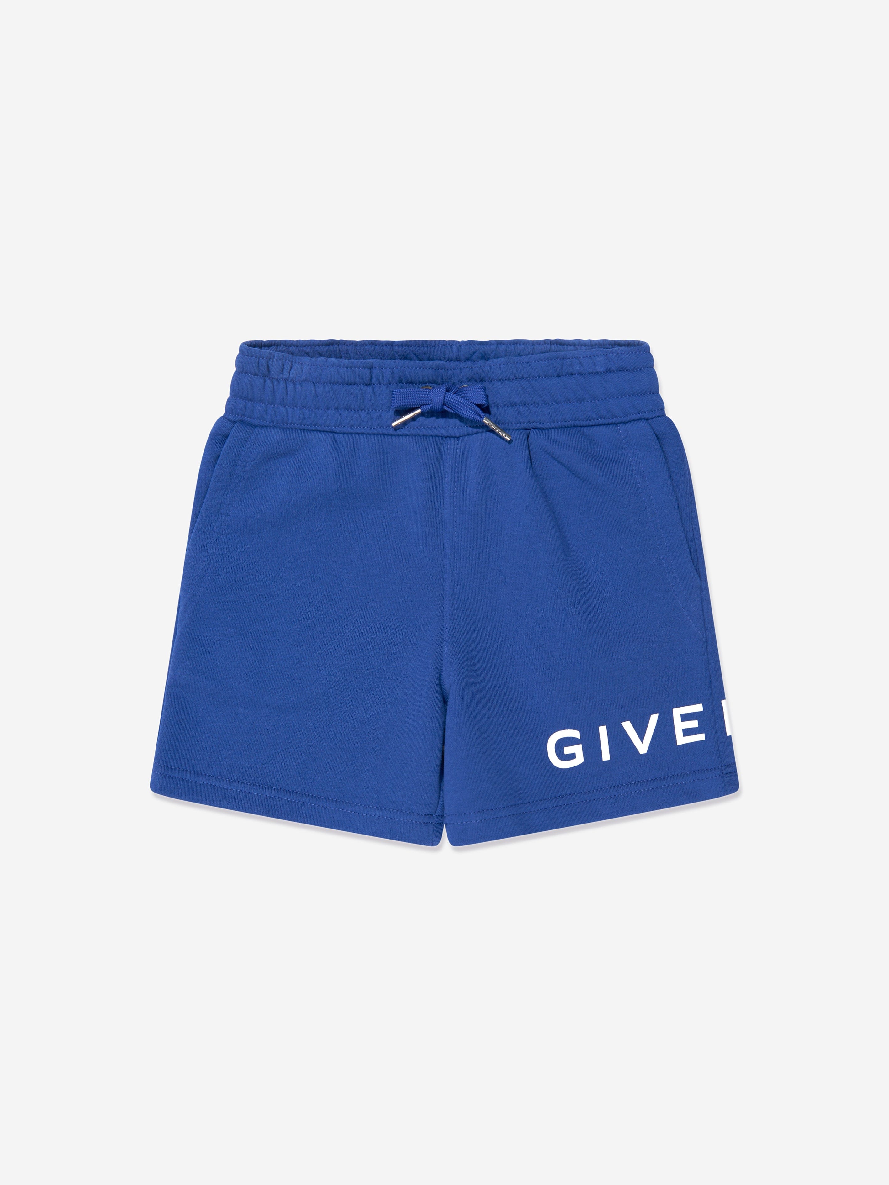 Givenchy Boys Logo Print Shorts in Blue