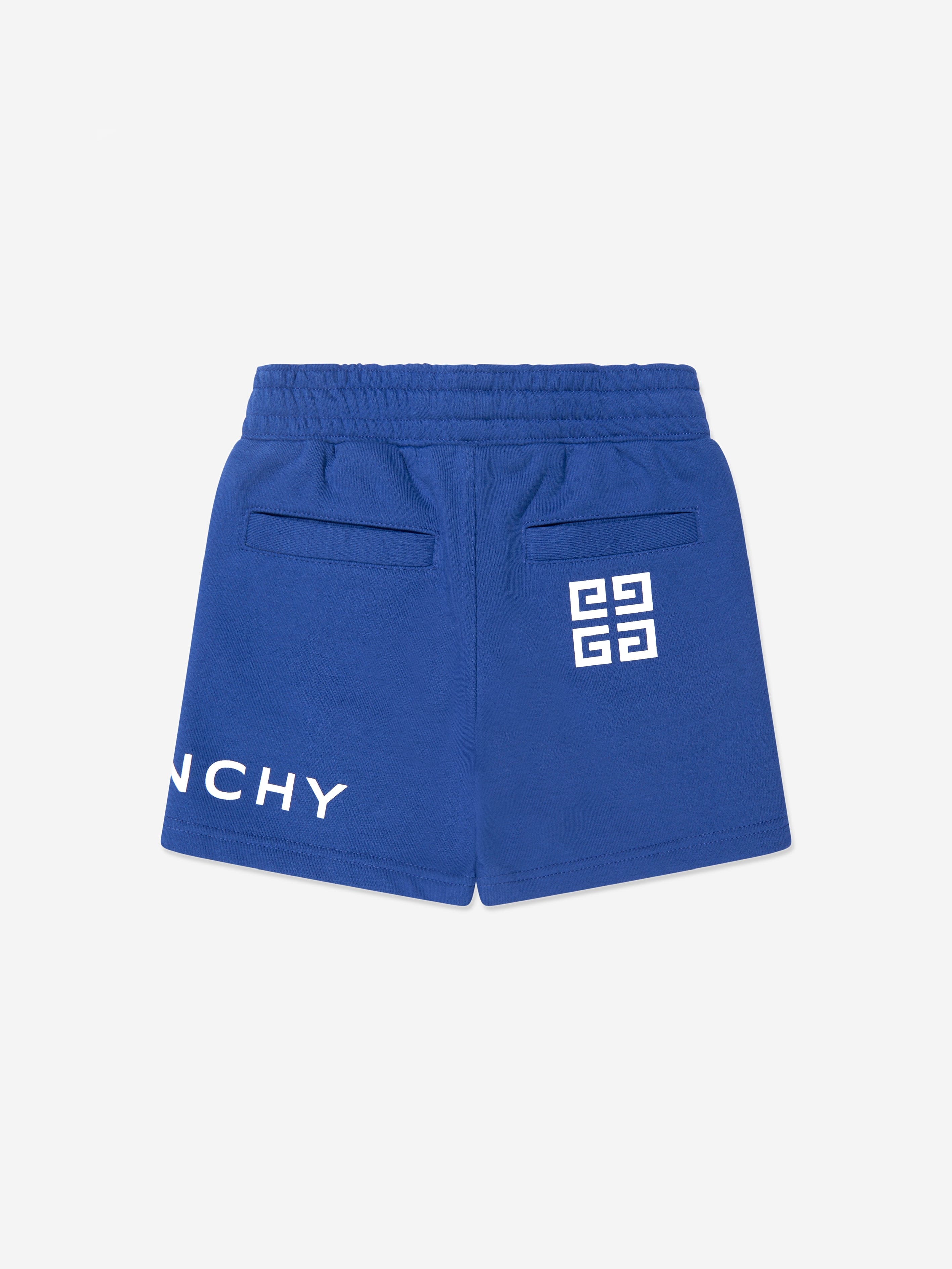 Givenchy Boys Logo Print Shorts in Blue