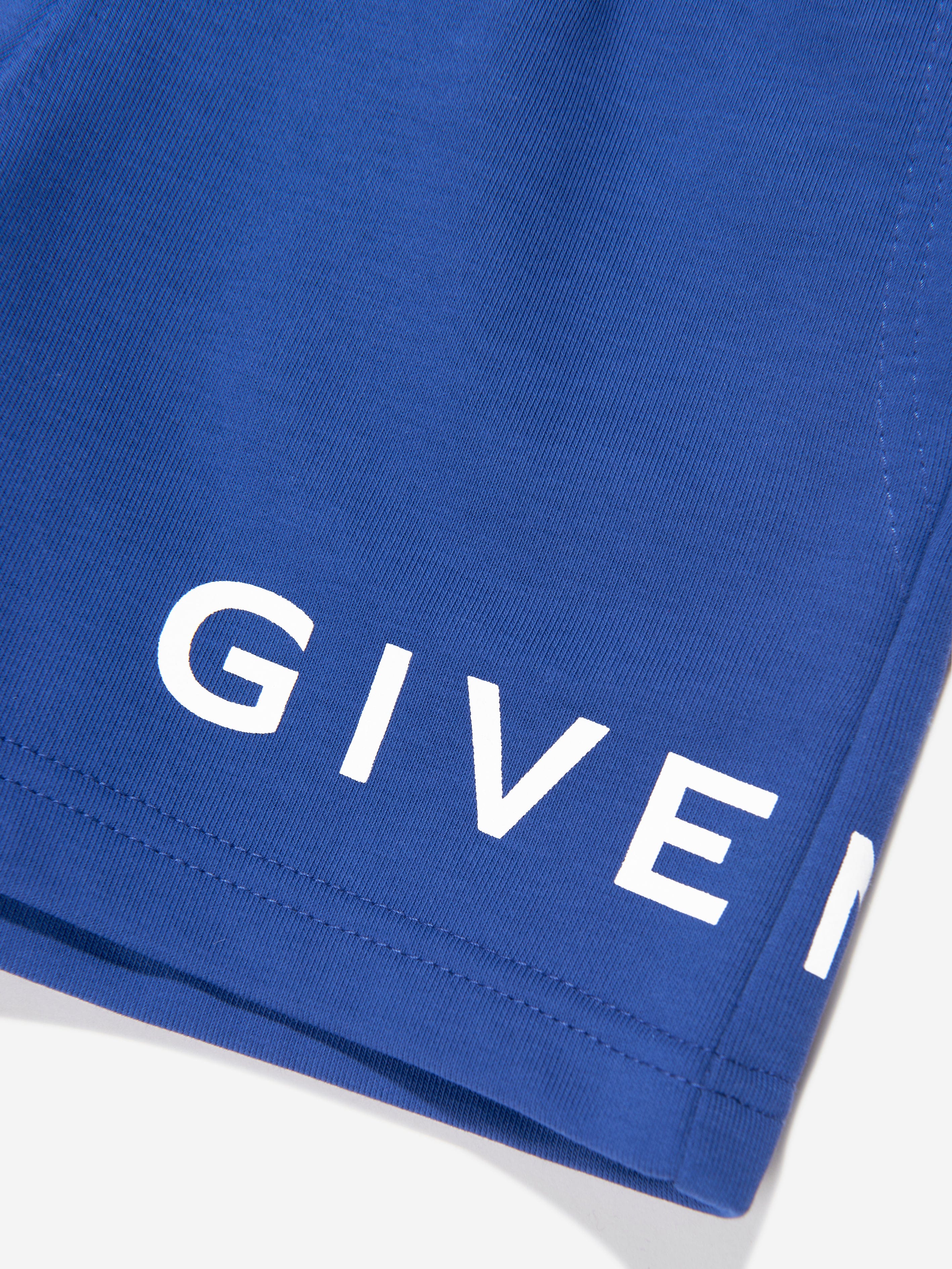 Givenchy Boys Logo Print Shorts in Blue