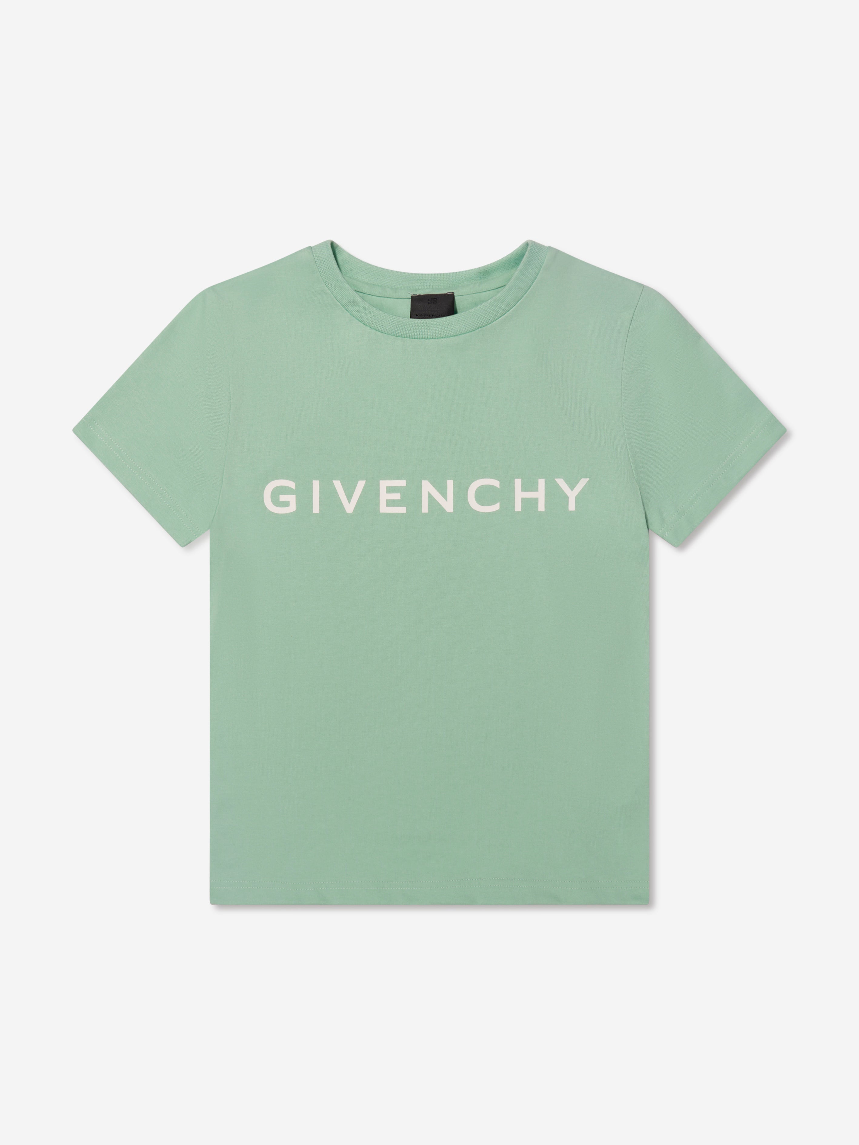 Givenchy Boys Logo Print T-Shirt in Green