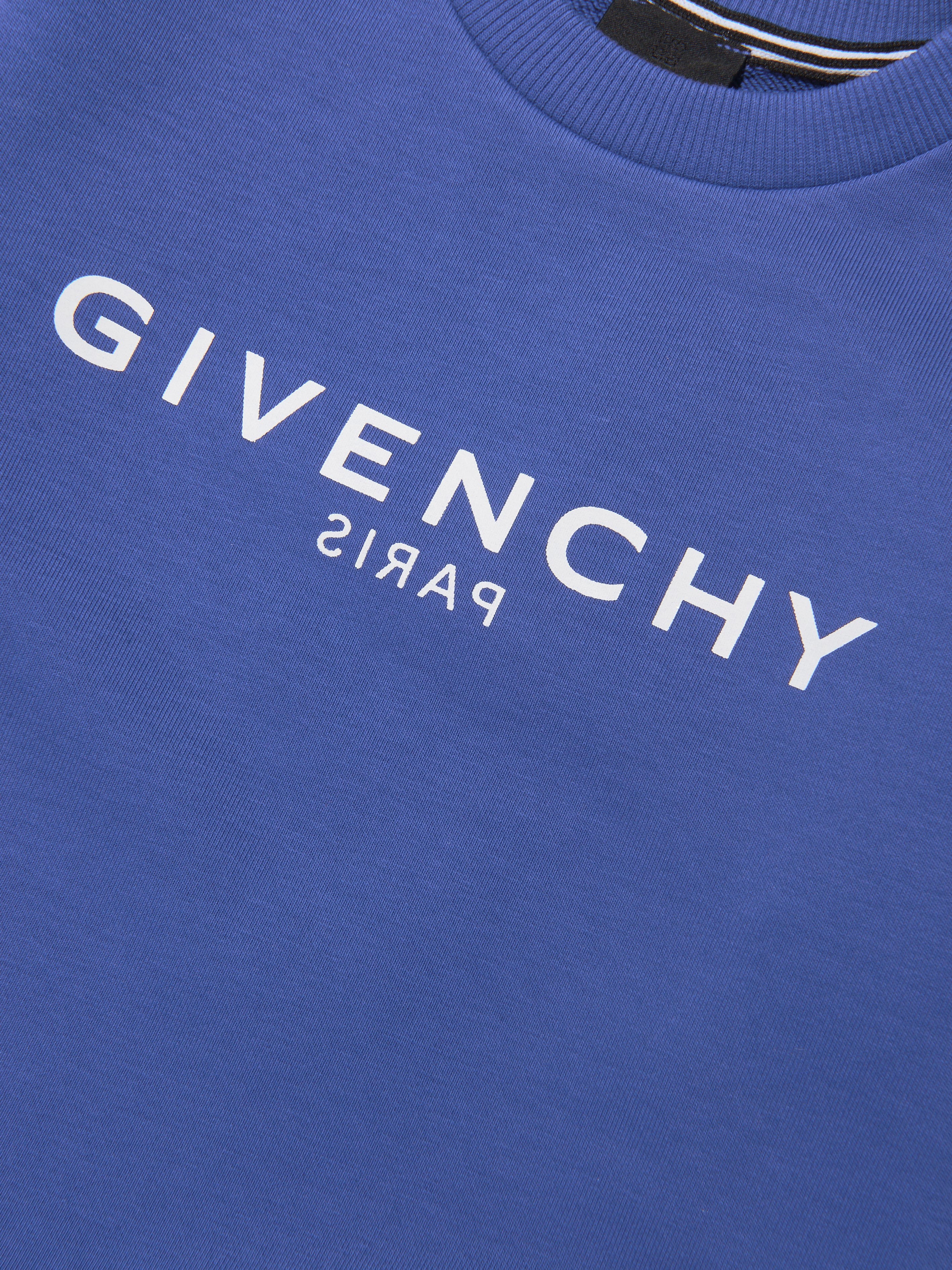 Givenchy Boys Logo Print Sweatshirt in Blue