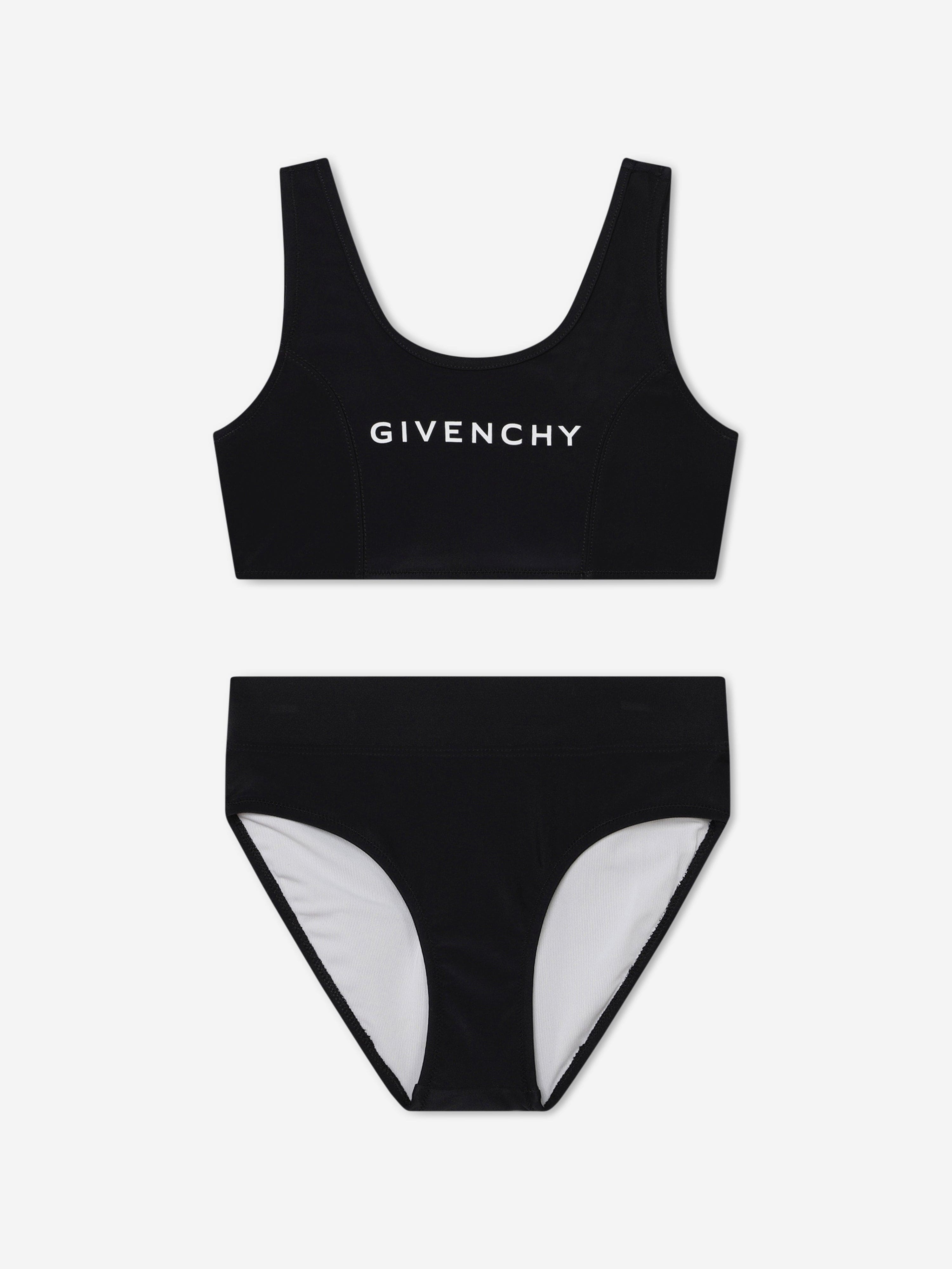 Givenchy Girls Logo Print Bikini in Black