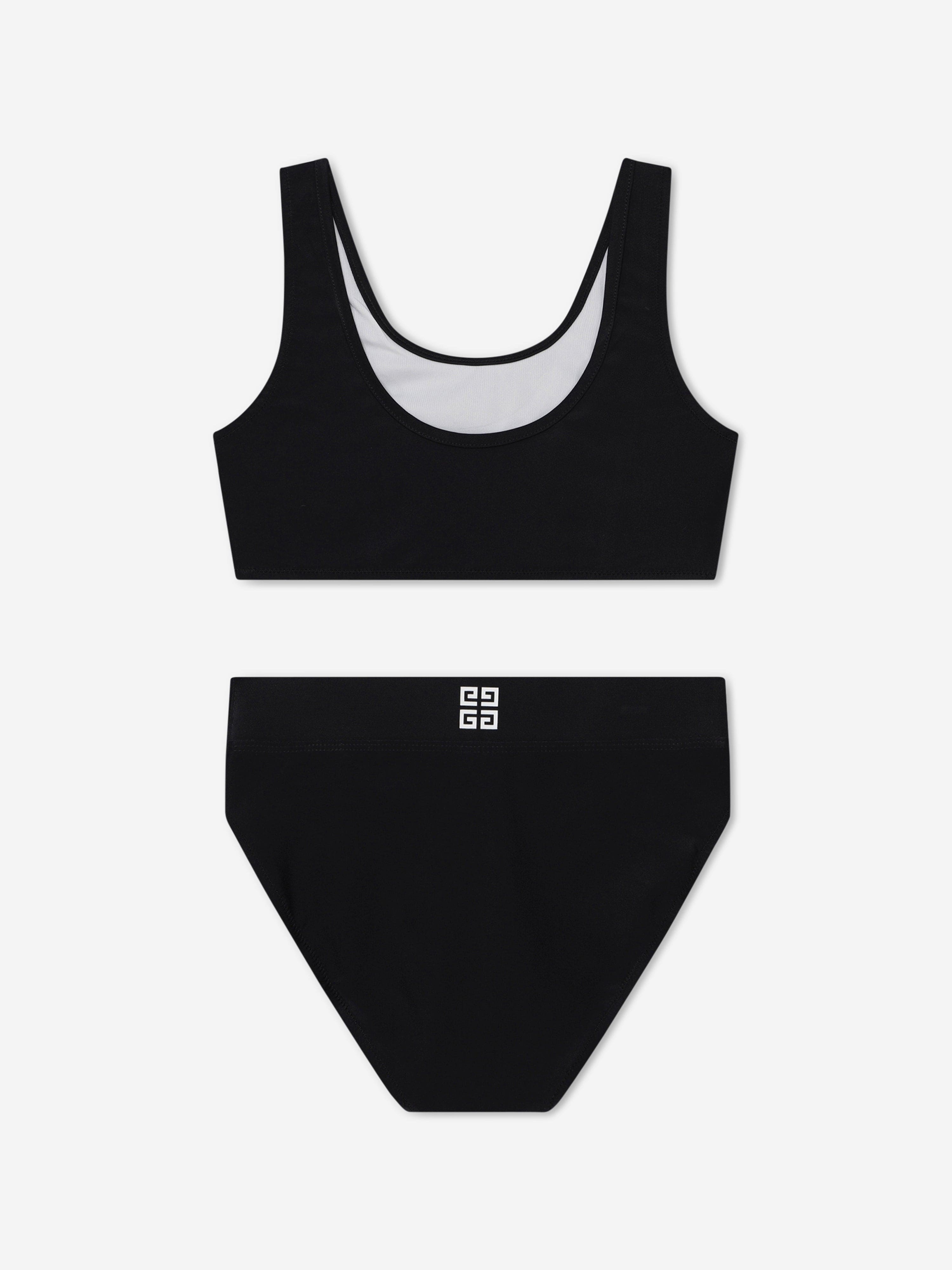 Givenchy Girls Logo Print Bikini in Black