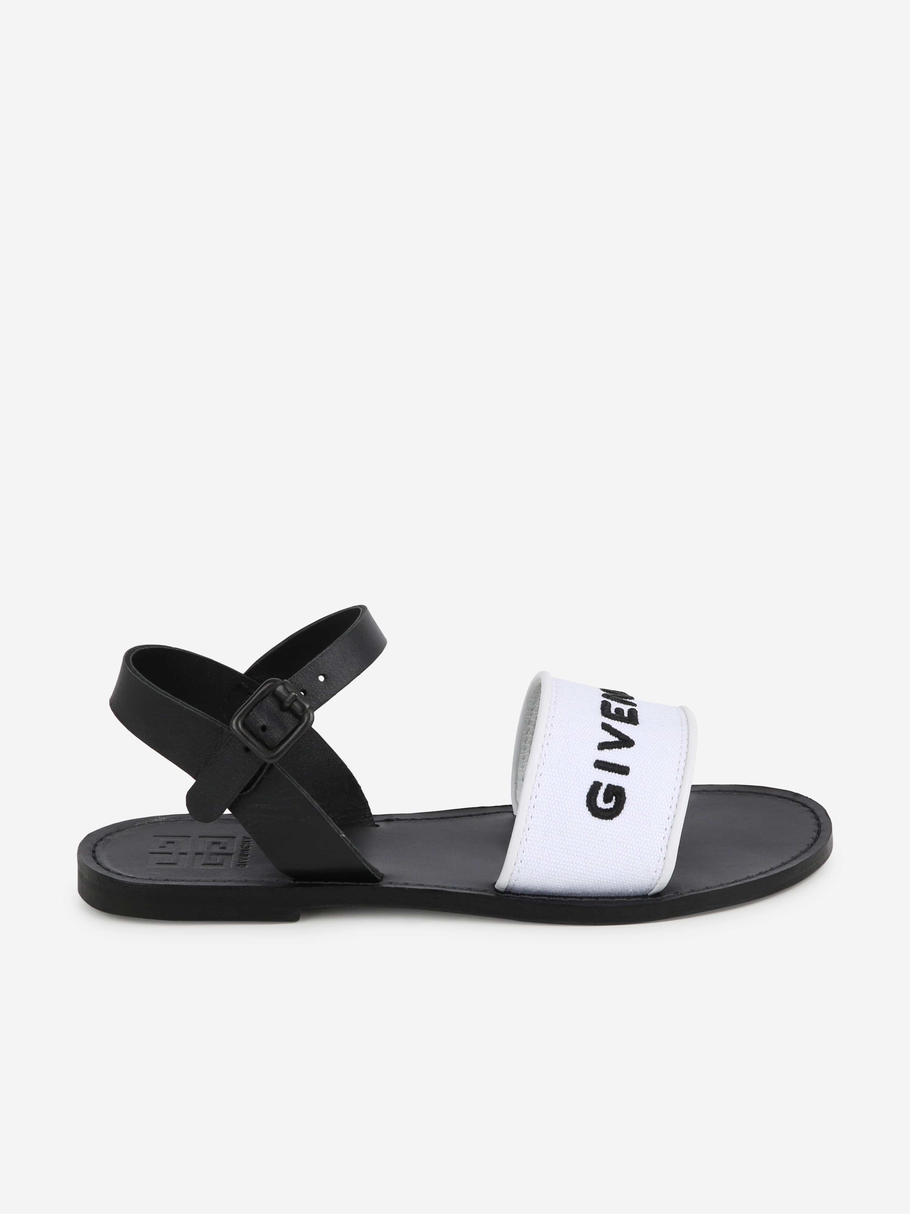 Givenchy Girls Logo Sandals in White