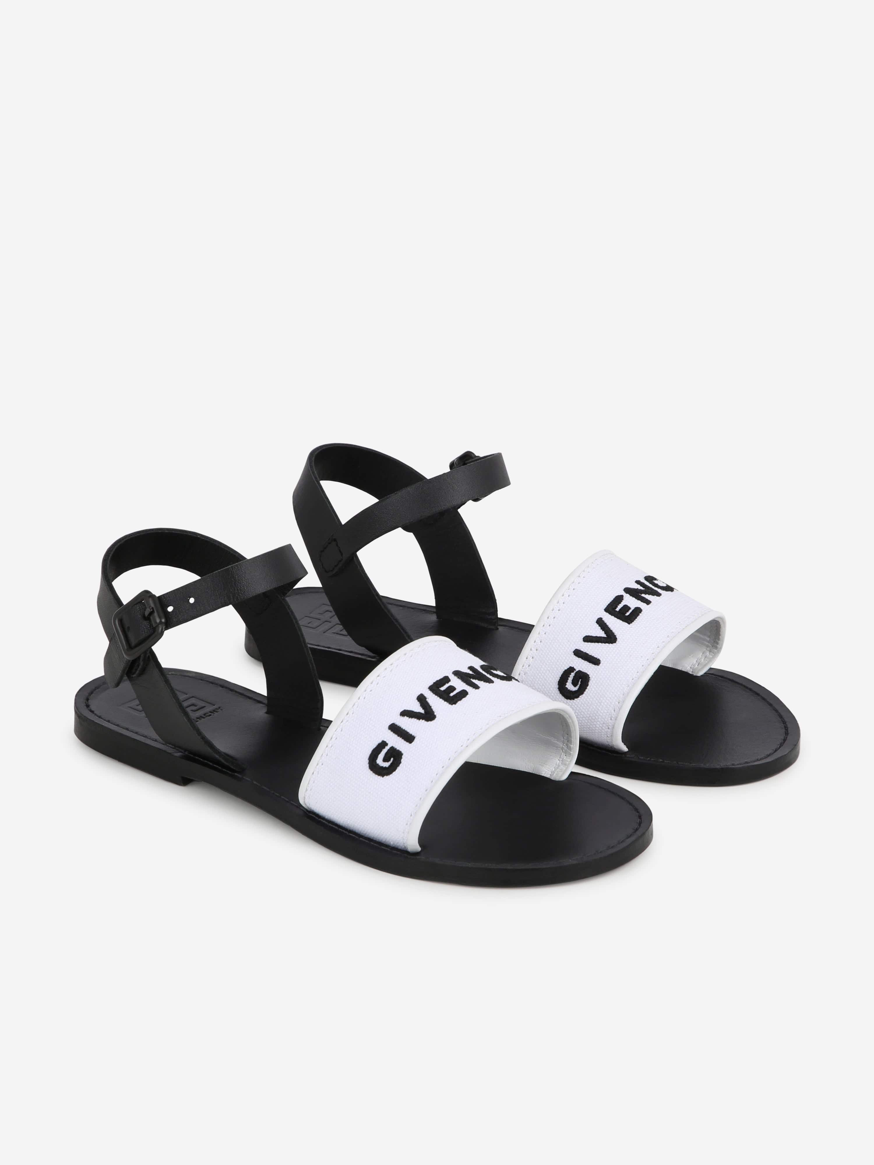 Givenchy Girls Logo Sandals in White