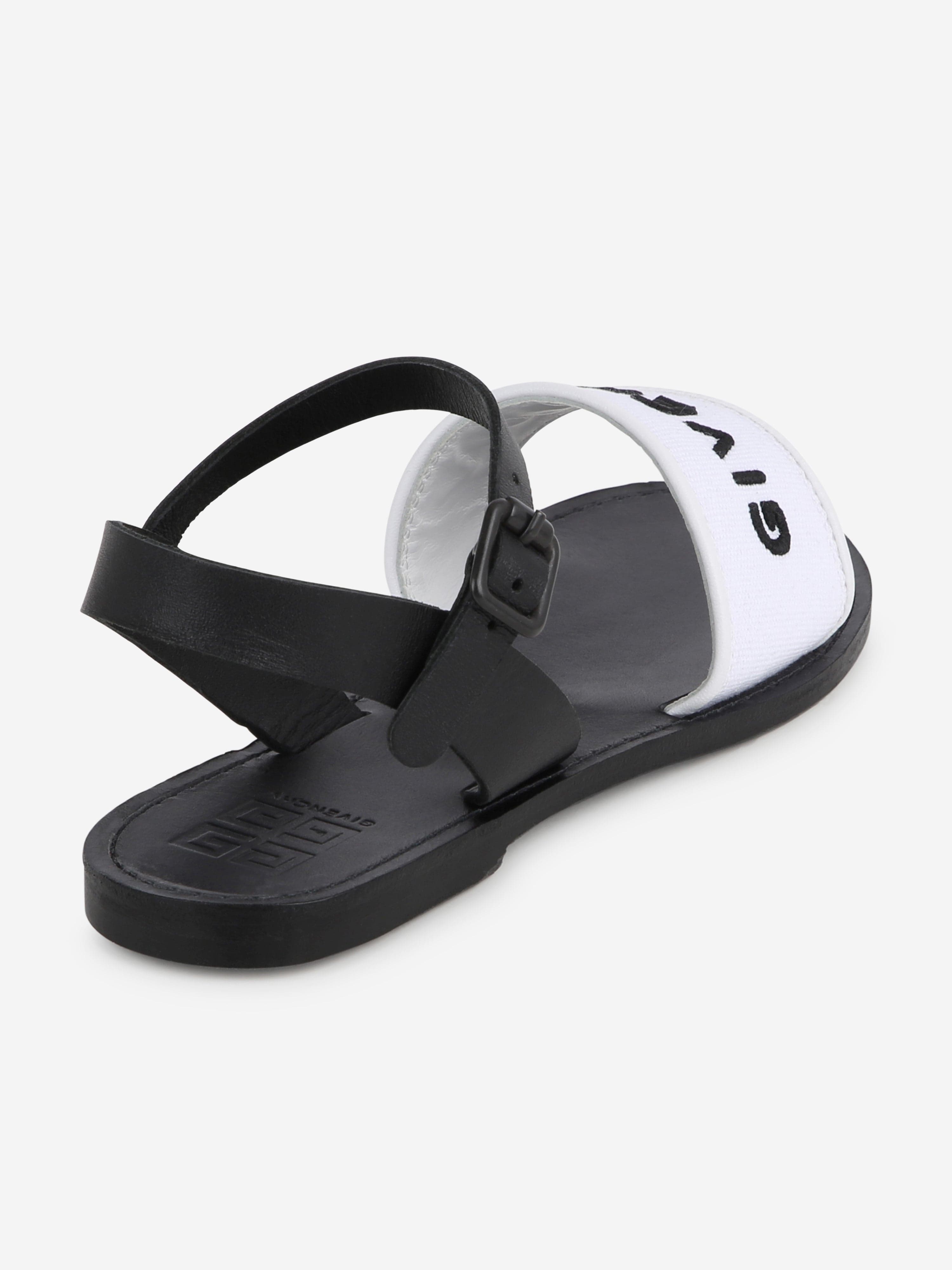 Givenchy Girls Logo Sandals in White