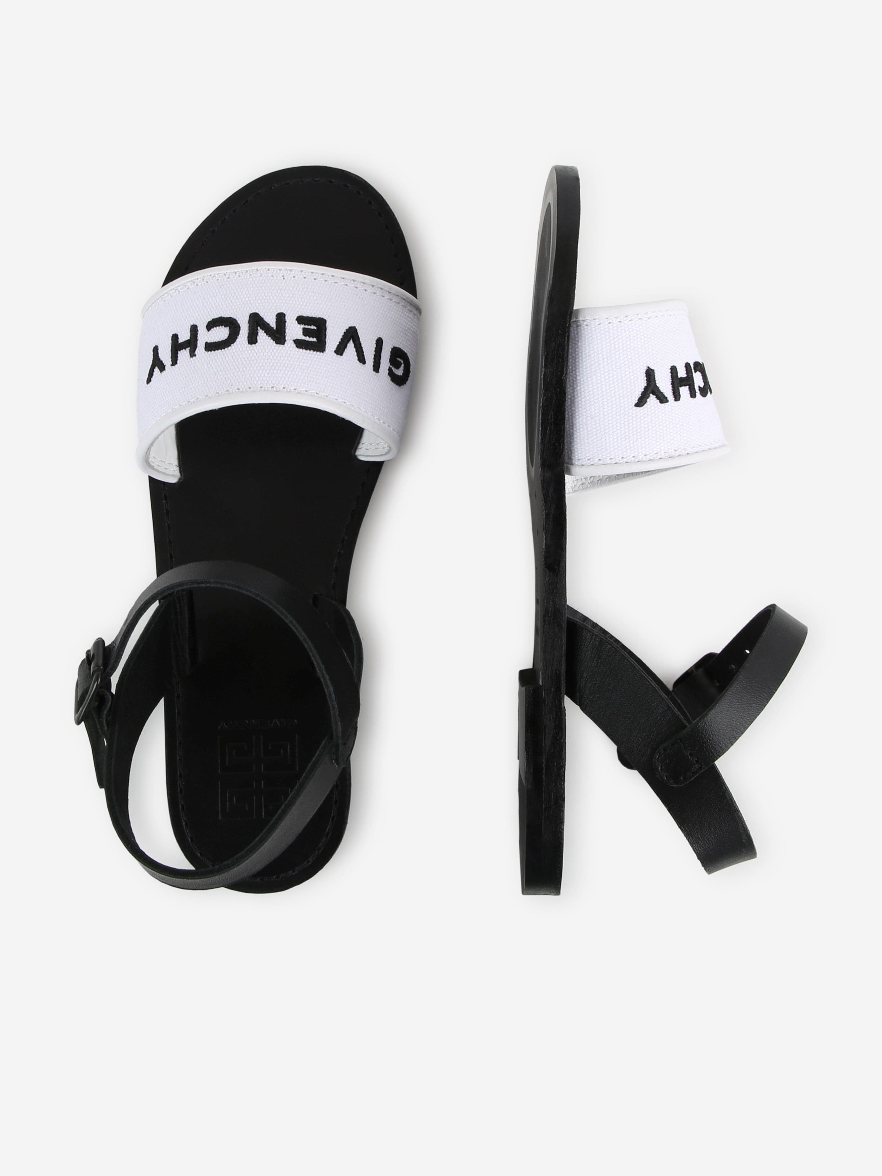 Givenchy Girls Logo Sandals in White