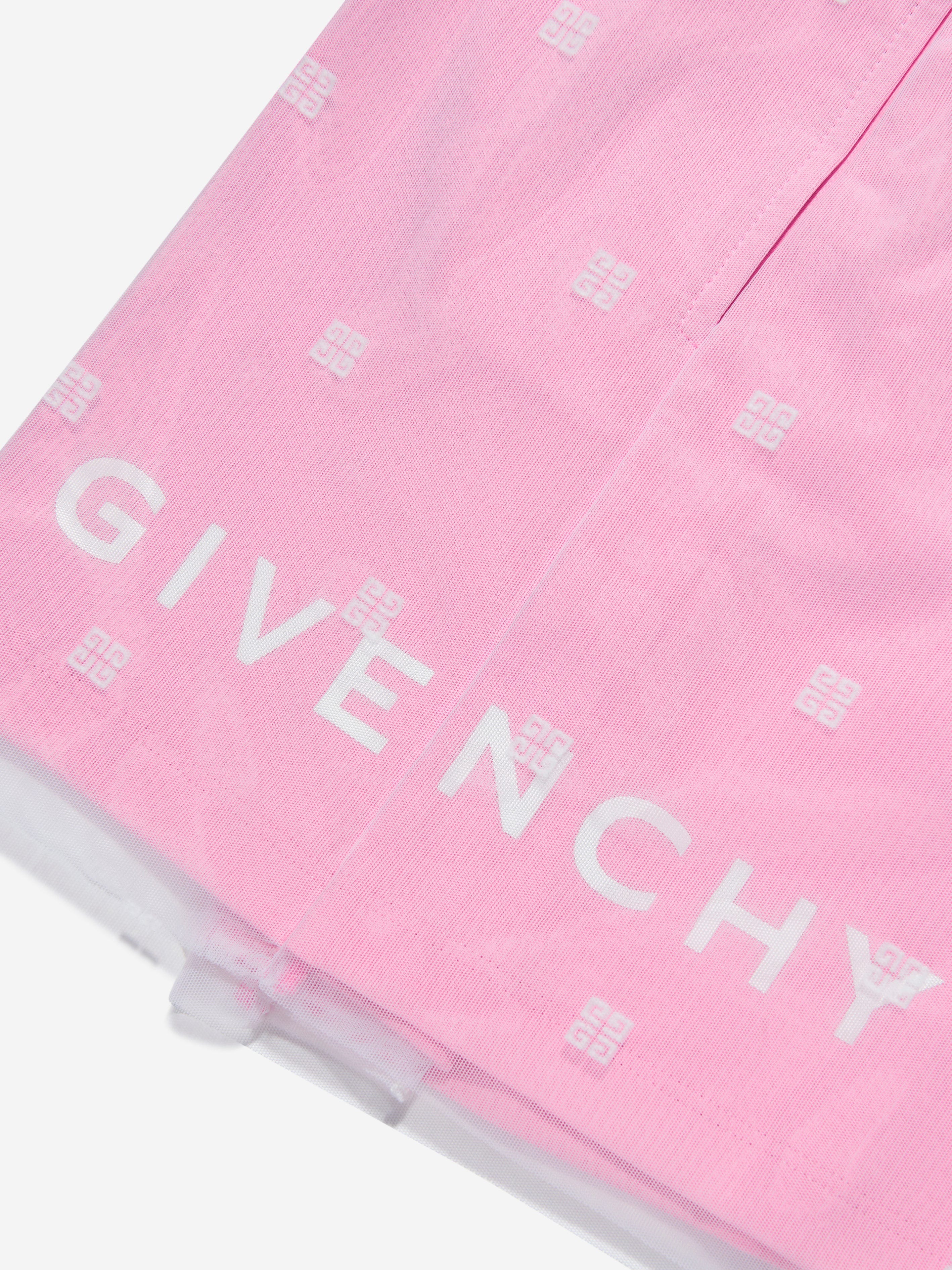 Givenchy Girls 4G Logo Mesh Skirt in Pink