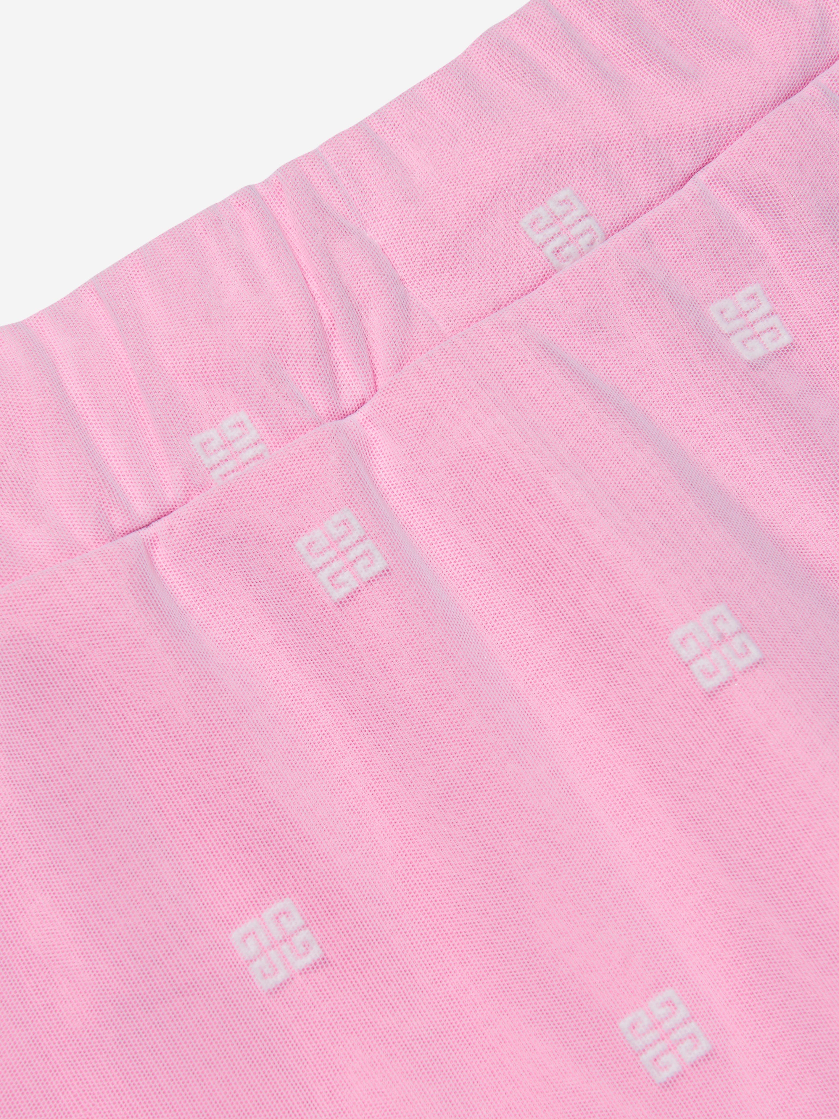 Givenchy Girls 4G Logo Mesh Skirt in Pink