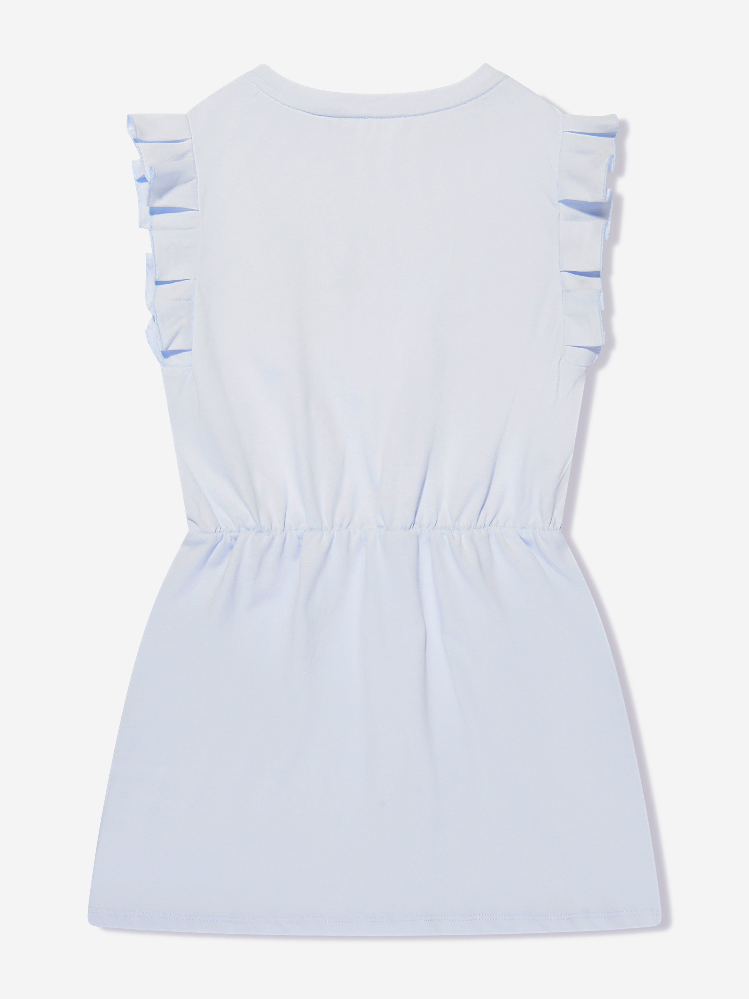 Givenchy Girls Flounced Logo Dress in Blue