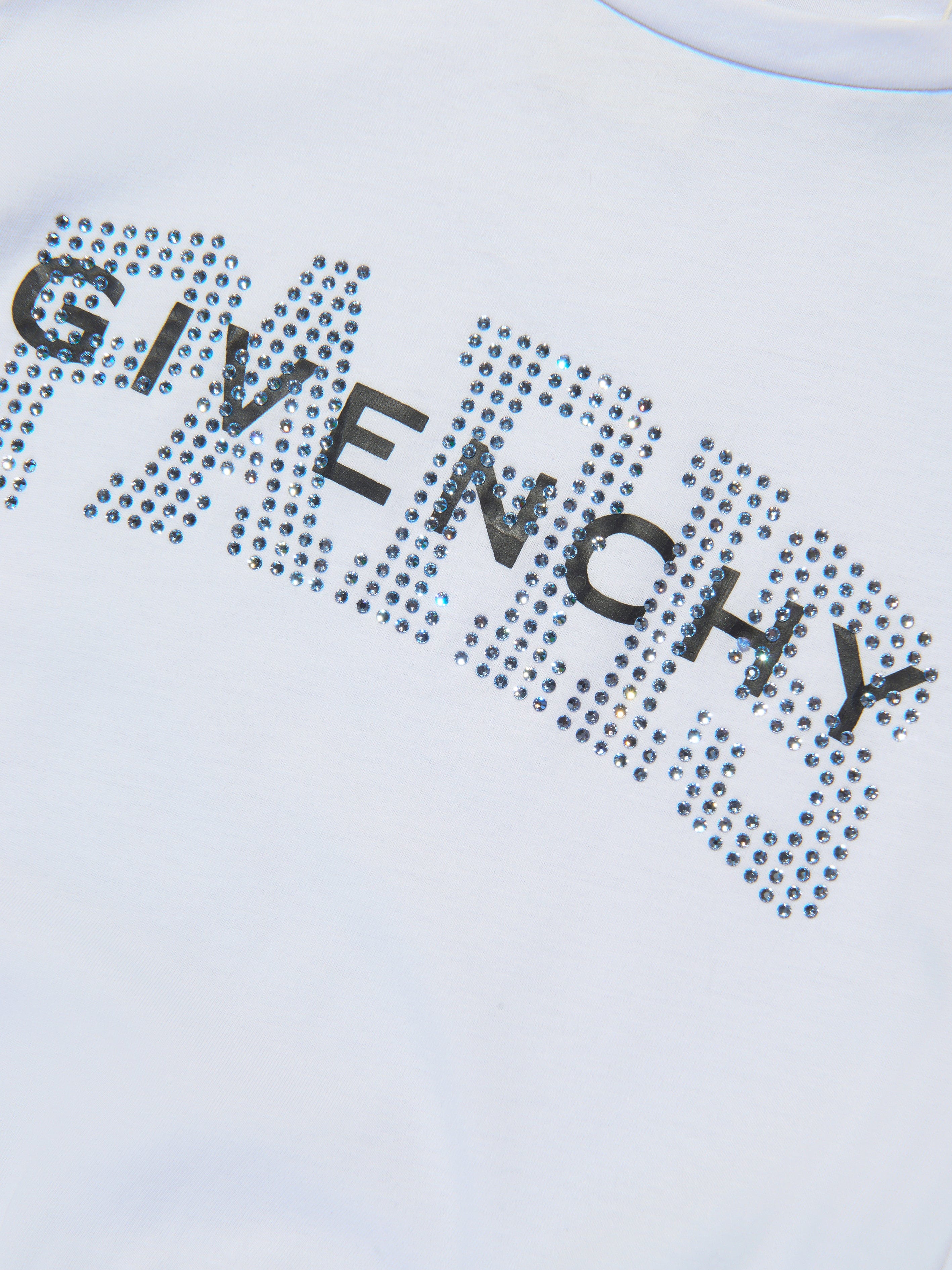 Givenchy Girls Flounced Logo Dress in Blue