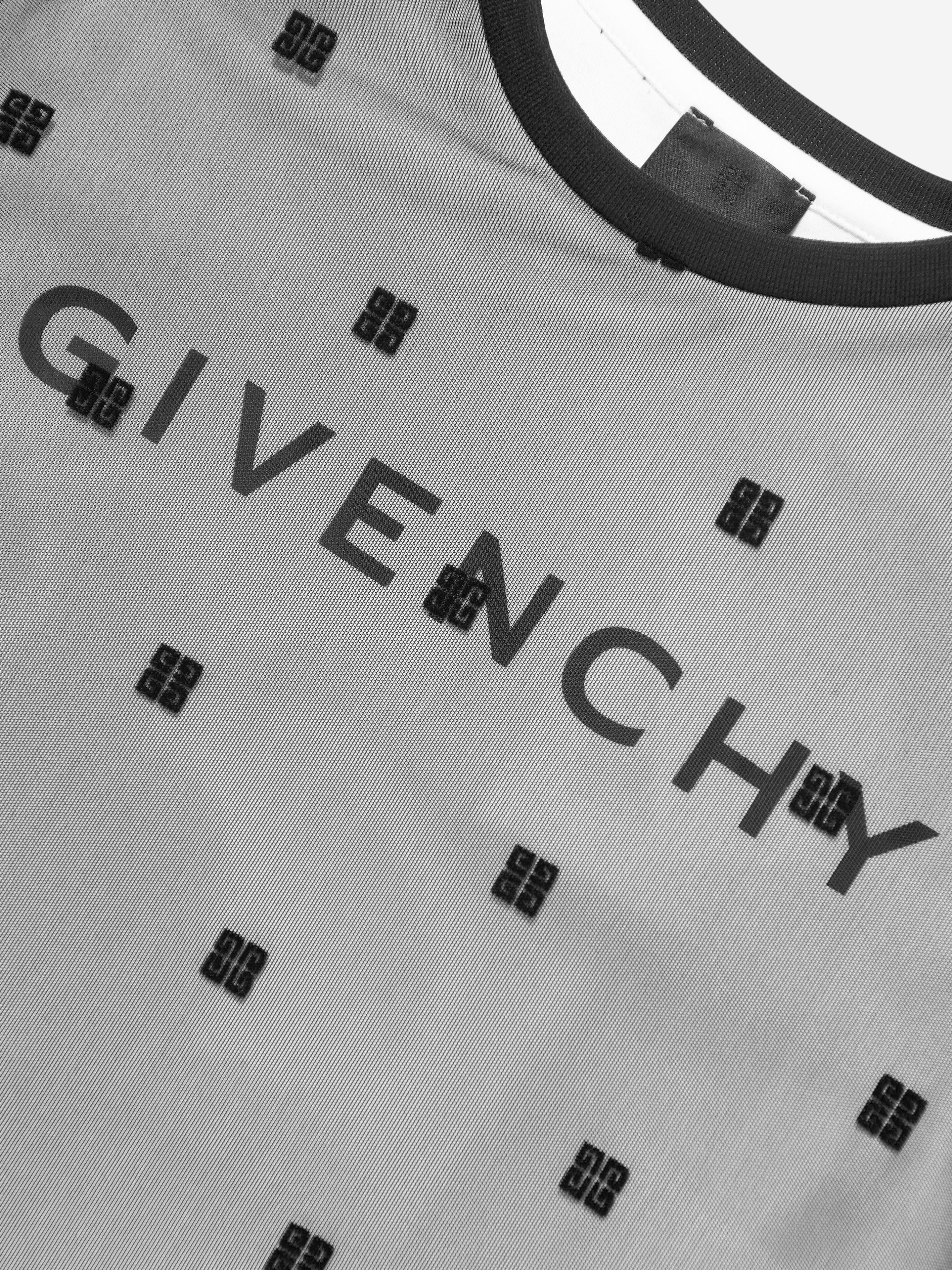 Givenchy Girls 4G Logo Mesh Dress in Black