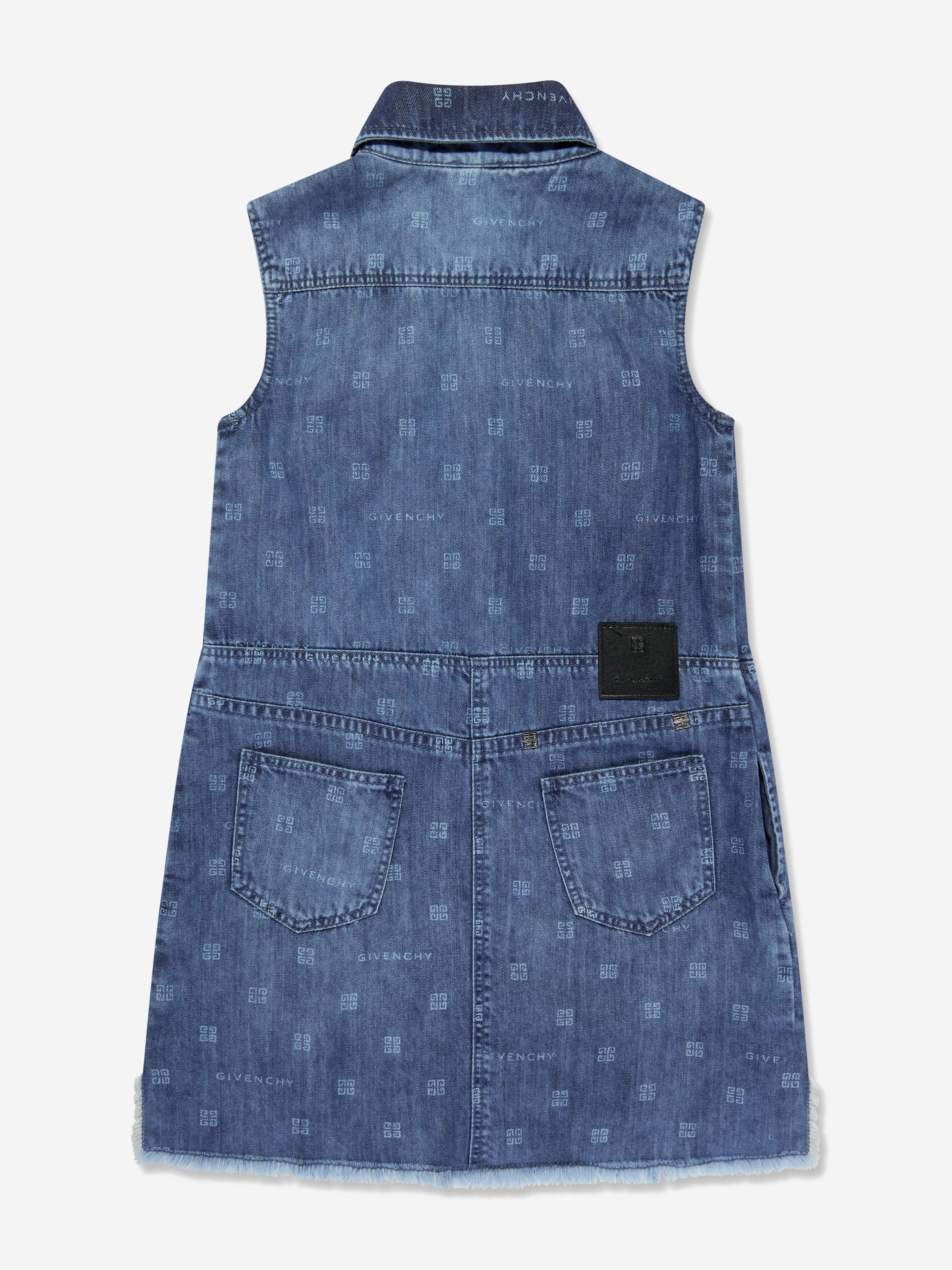 Givenchy Girls 4G Logo Denim Dress in Blue