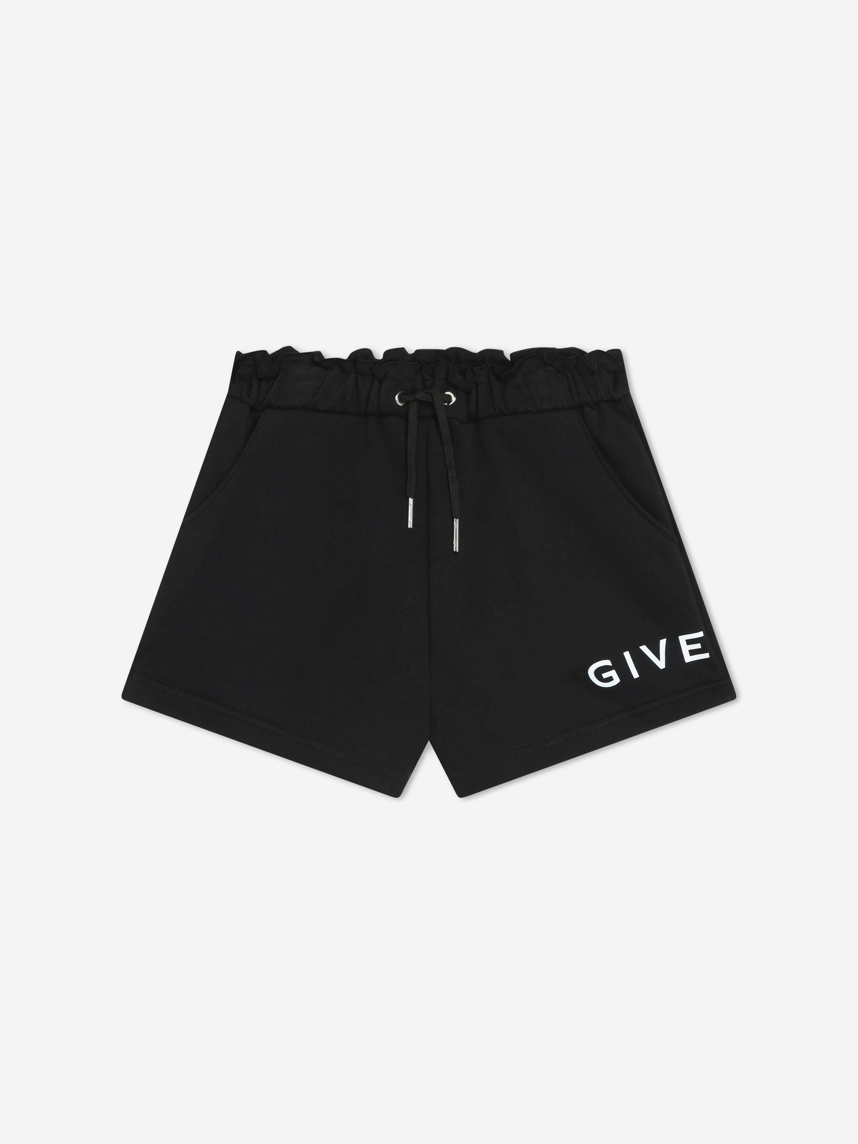 Givenchy Girls Logo Print Shorts in Black