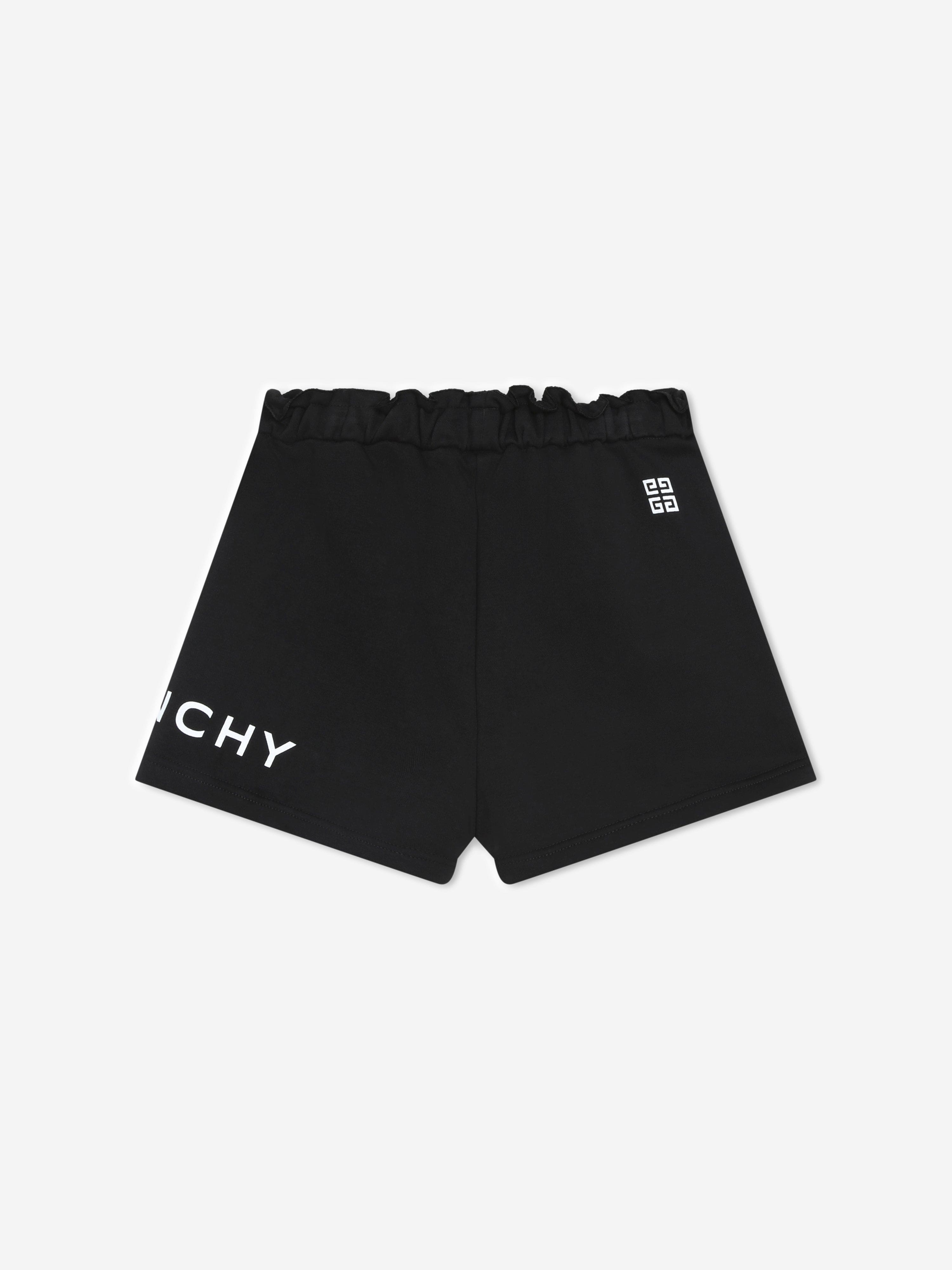 Givenchy Girls Logo Print Shorts in Black